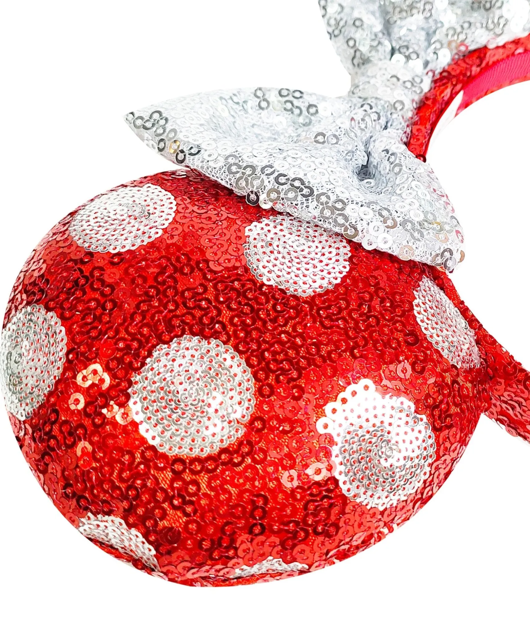 Unique Vintage Minnie Mouse Red & White Polka Dot Sequin Plush Headband Shop