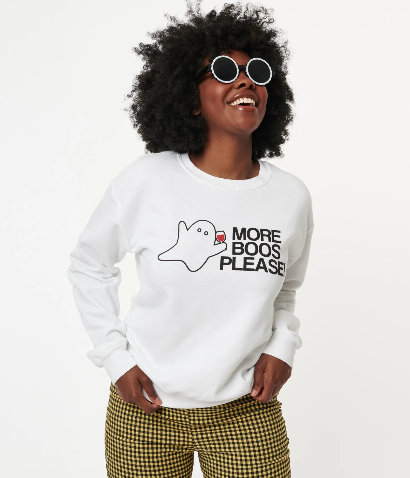 Unique Vintage More Boos Please Graphic Sweatshirt Clearance