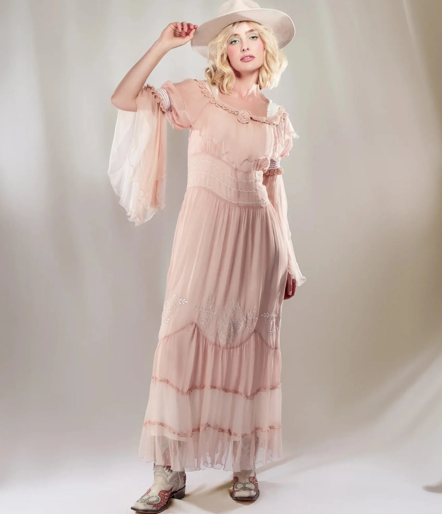 Unique Vintage Nataya Dusty Rose Desert Lila Dress Outlet