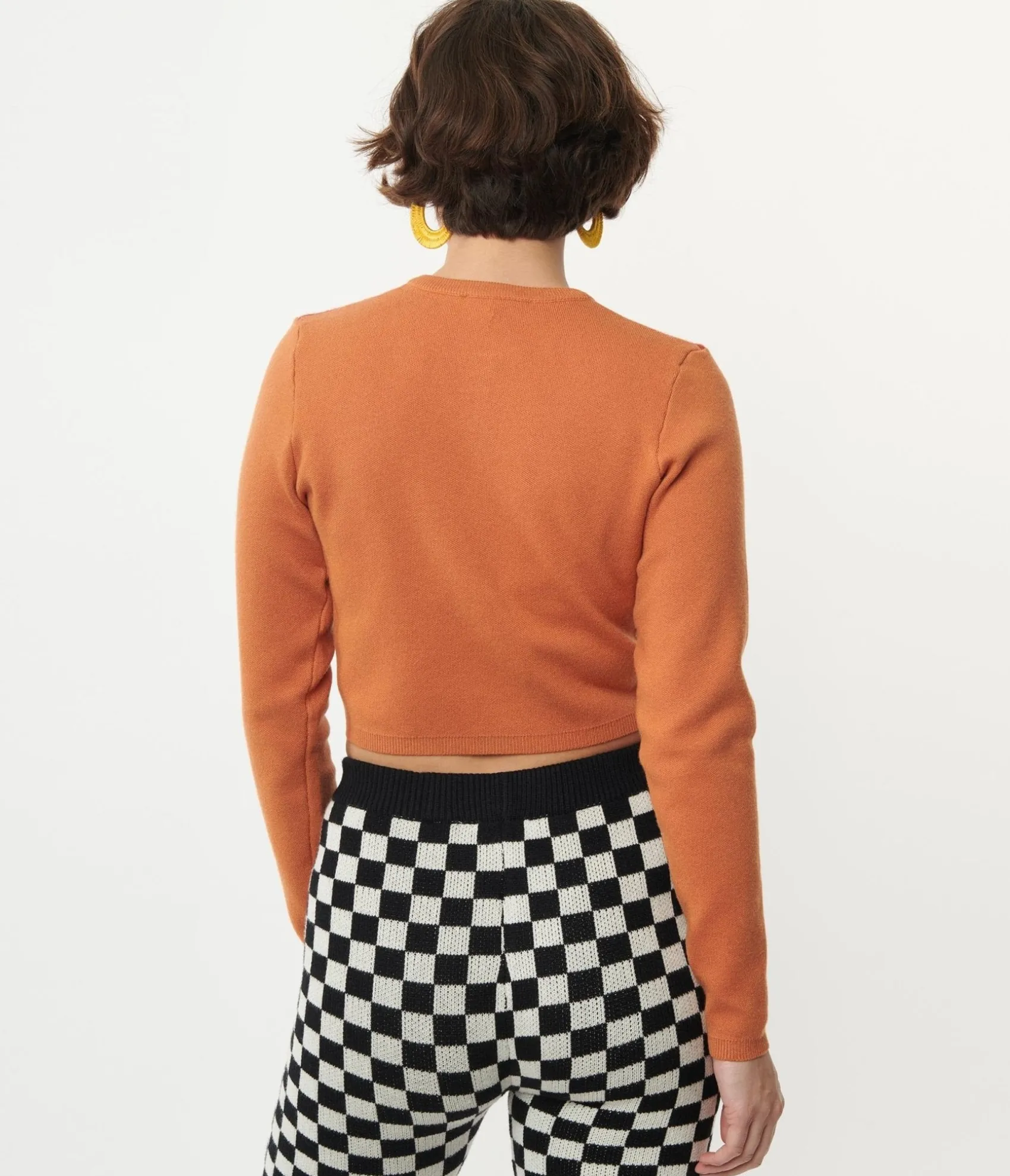 Unique Vintage Orange Heart Stripe Cardigan Store