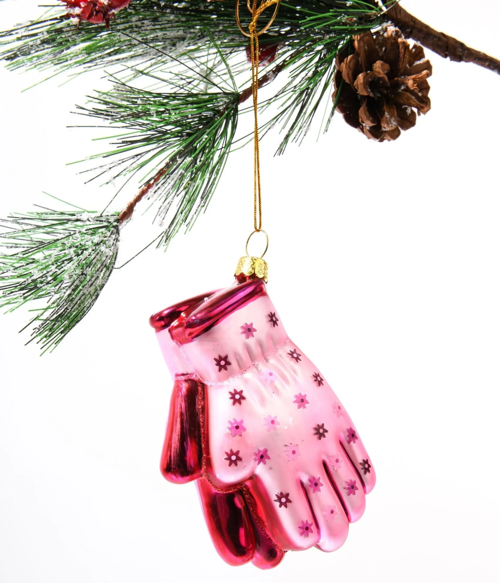 Unique Vintage Pink Gardening Gloves Glass Ornament Best