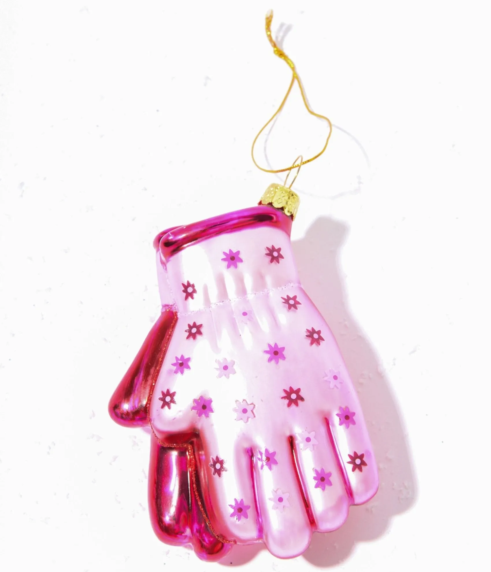 Unique Vintage Pink Gardening Gloves Glass Ornament Best