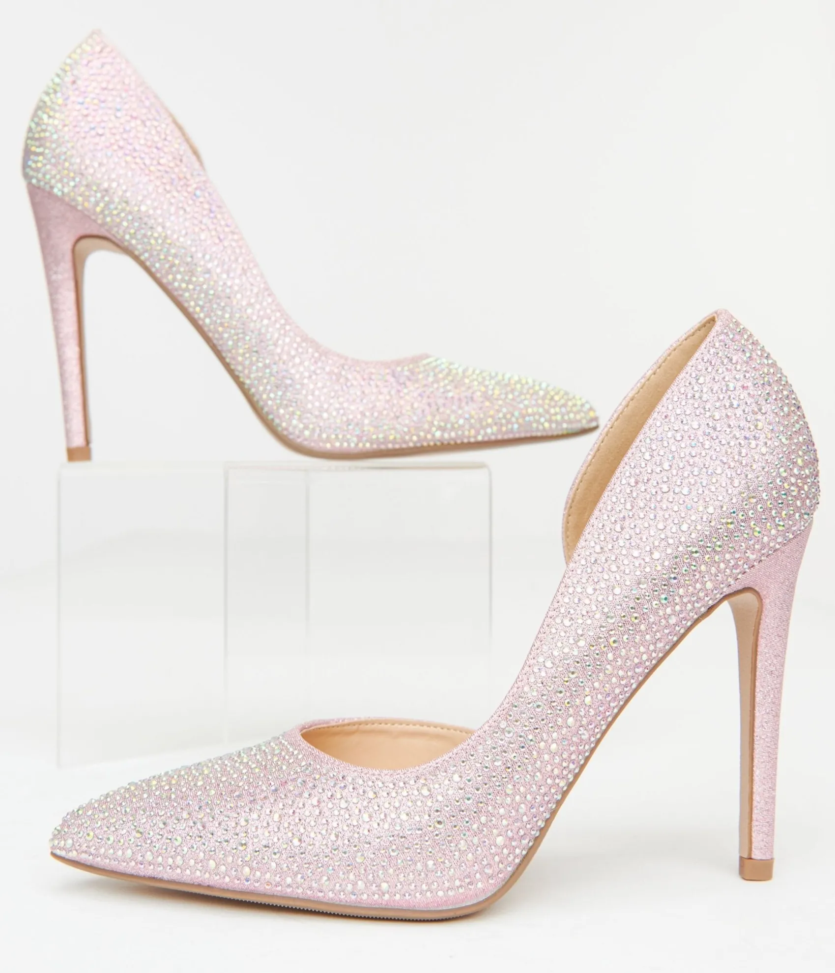 Unique Vintage Pink Rhinestone Stiletto Pumps Best