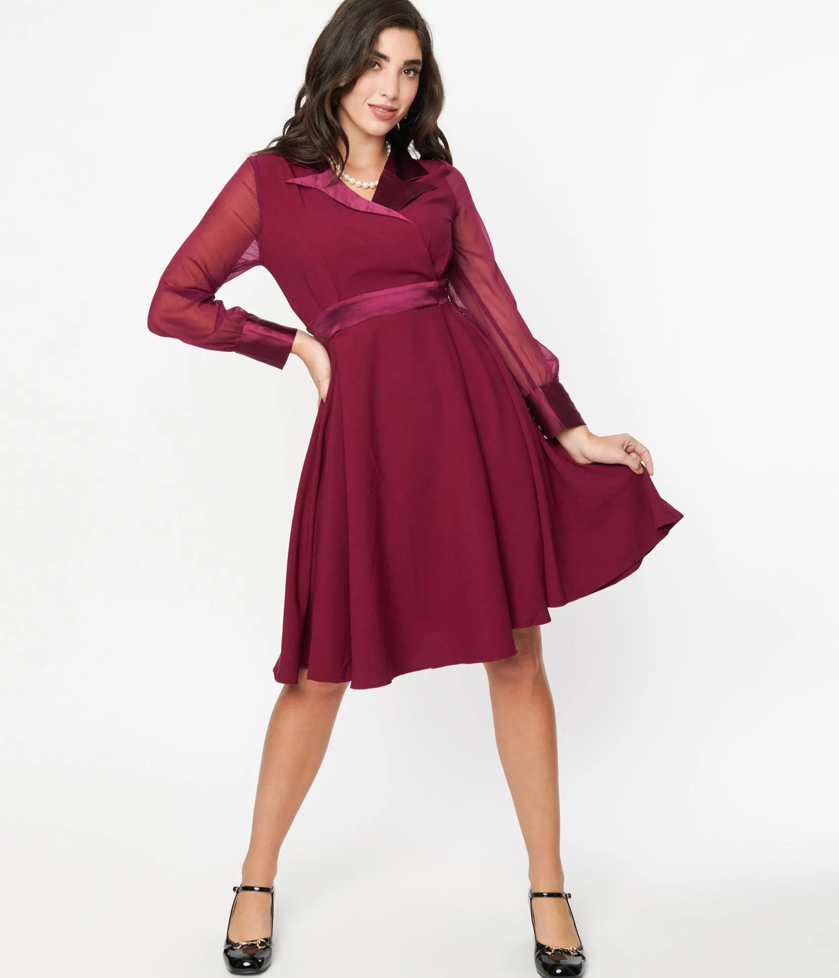 Unique Vintage Plum Polly Swing Dress Best