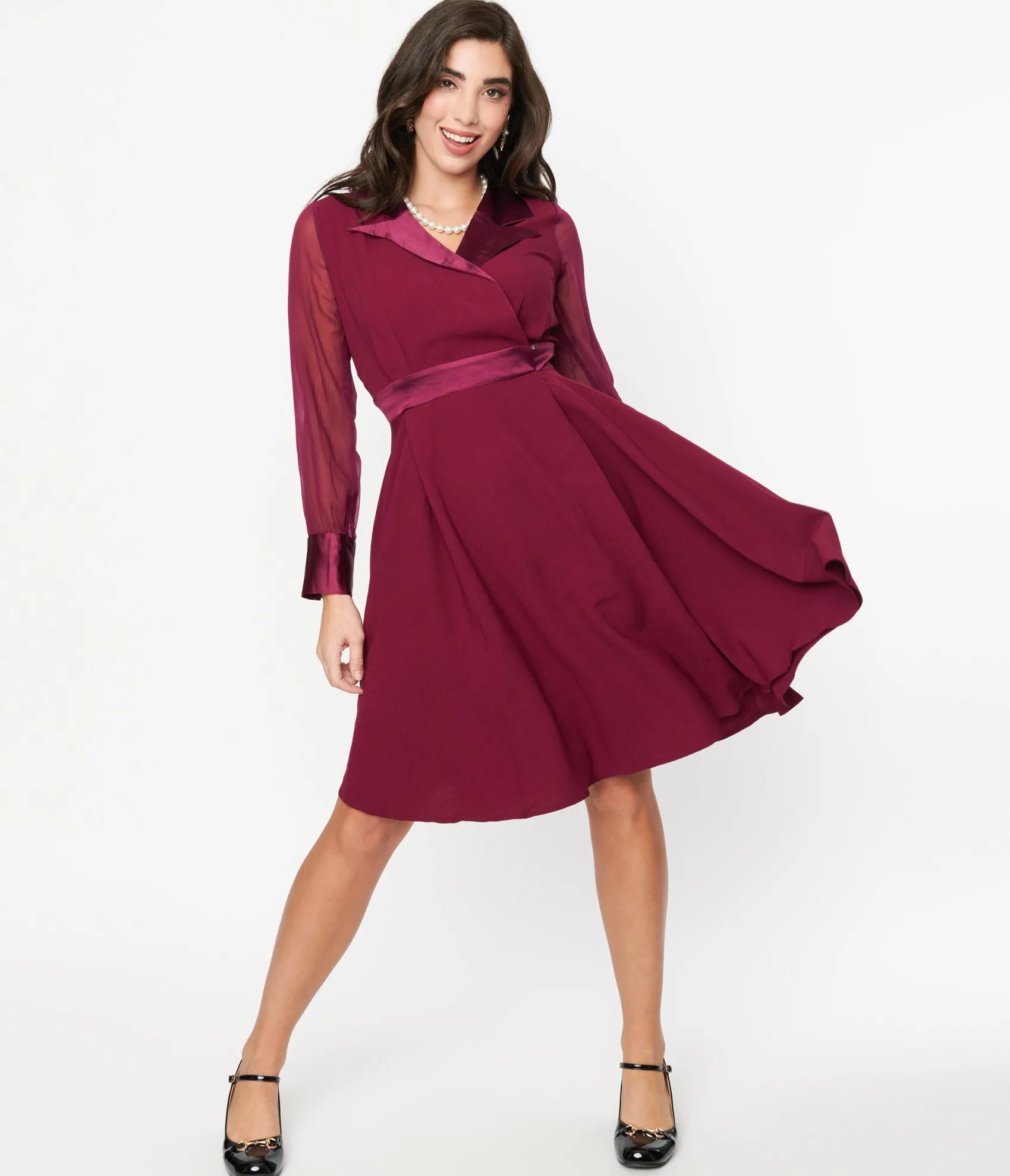 Unique Vintage Plum Polly Swing Dress Best