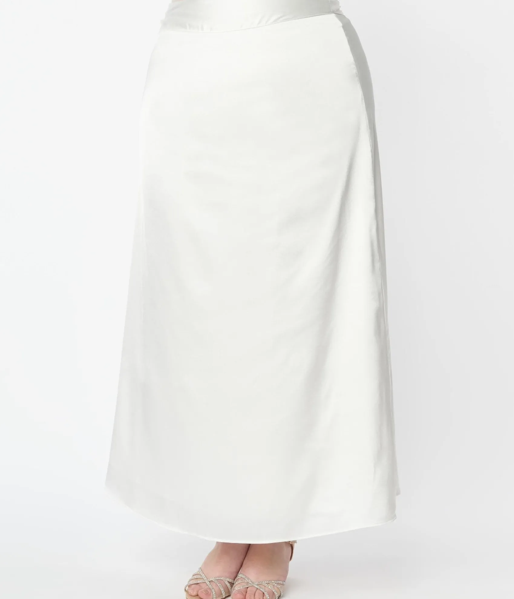 Unique Vintage Plus Size Ivory Long Sleeve Blouse & Midi Skirt Bridal Set Store
