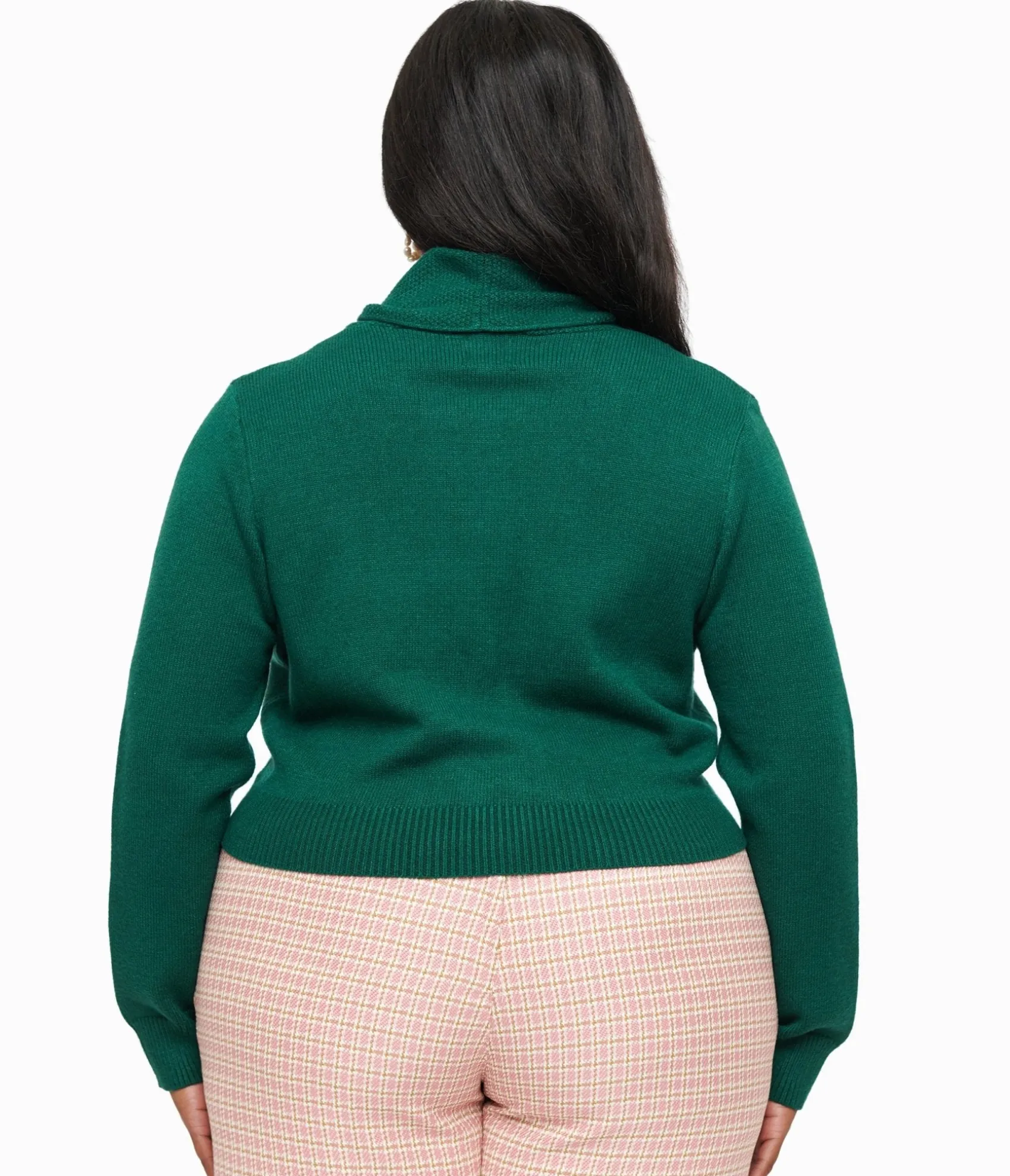 Unique Vintage Plus Size 1950s Forest Green Cropped Cardigan Best Sale