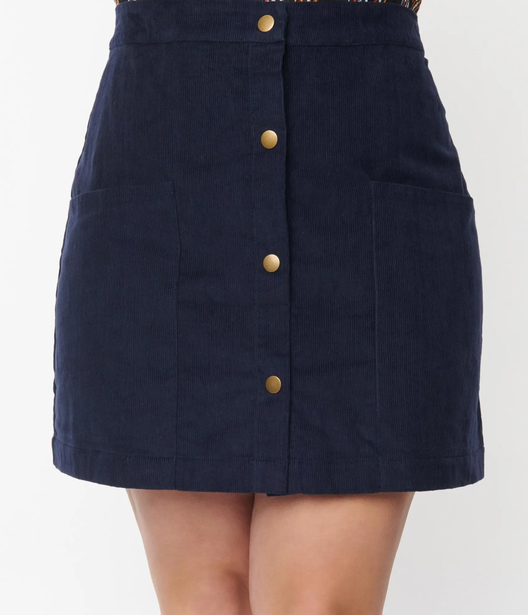 Unique Vintage Plus Size 1970s Navy Moxy Skirt Store