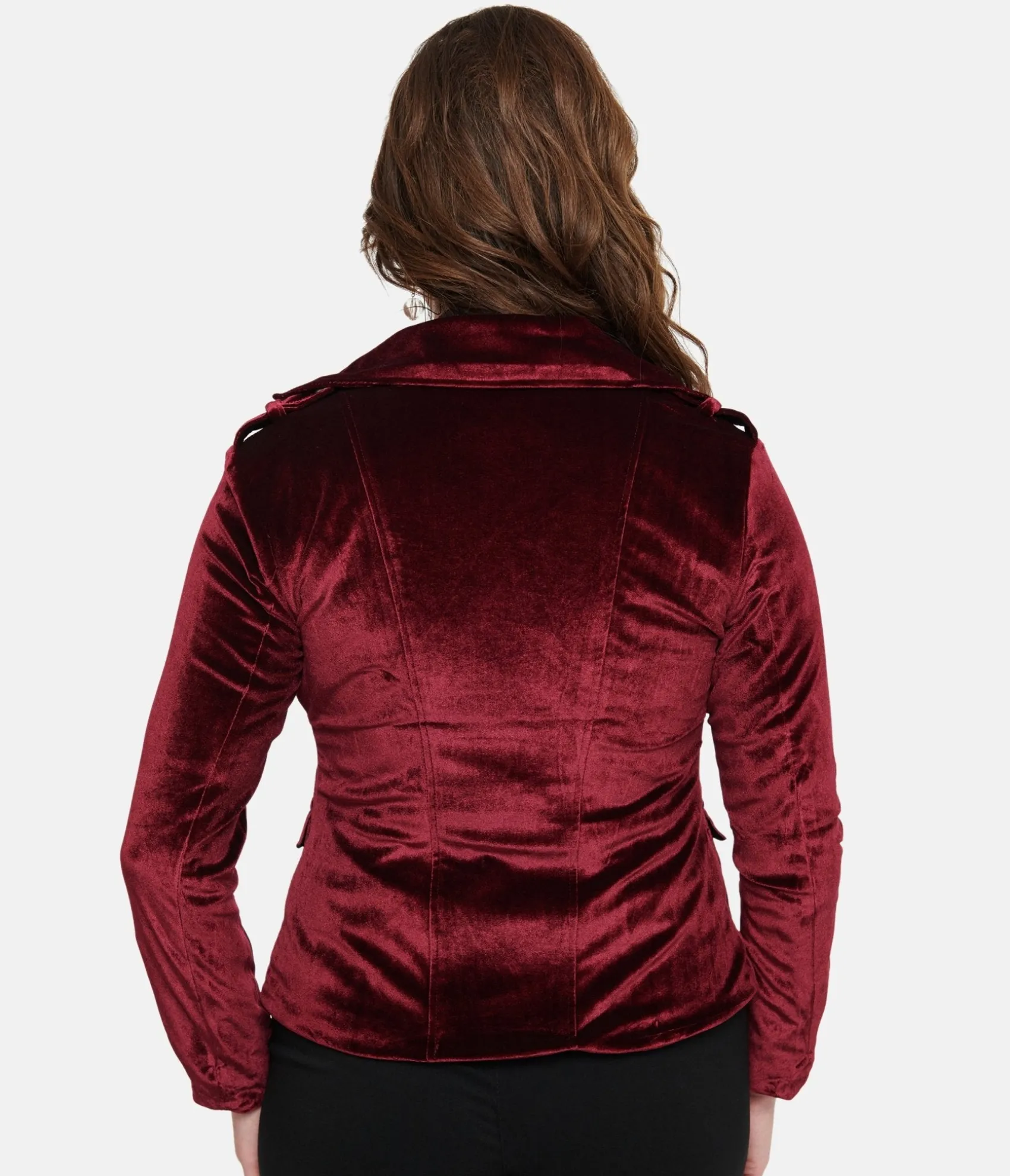 Unique Vintage Pretty Attitude Clothing Burgundy Velvet You Could Be Mine Moto Jacket Best