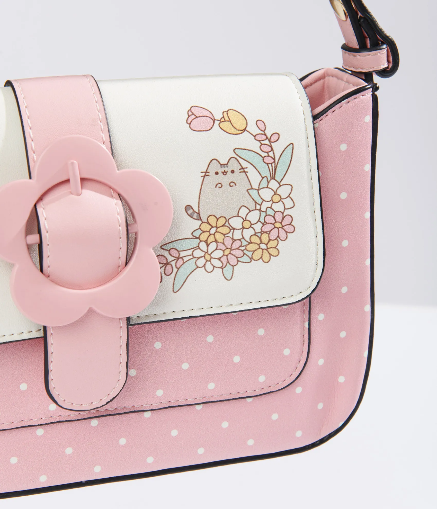 Unique Vintage Pusheen x Pink & White Polka Dot Pusheen Print Handbag Best