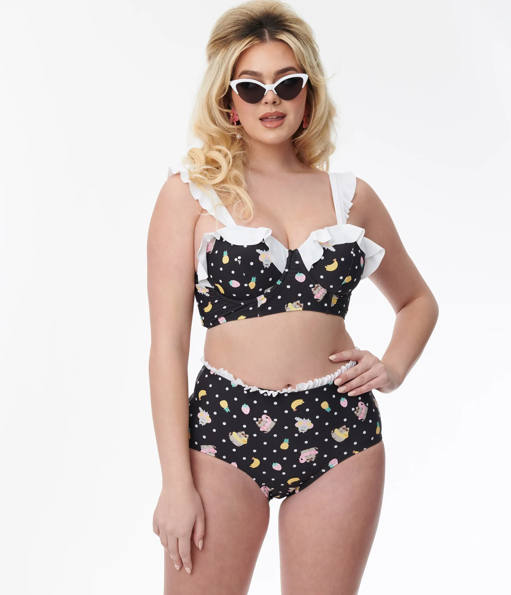 Unique Vintage Pusheen x Pool Time Southampton Swim Top Best