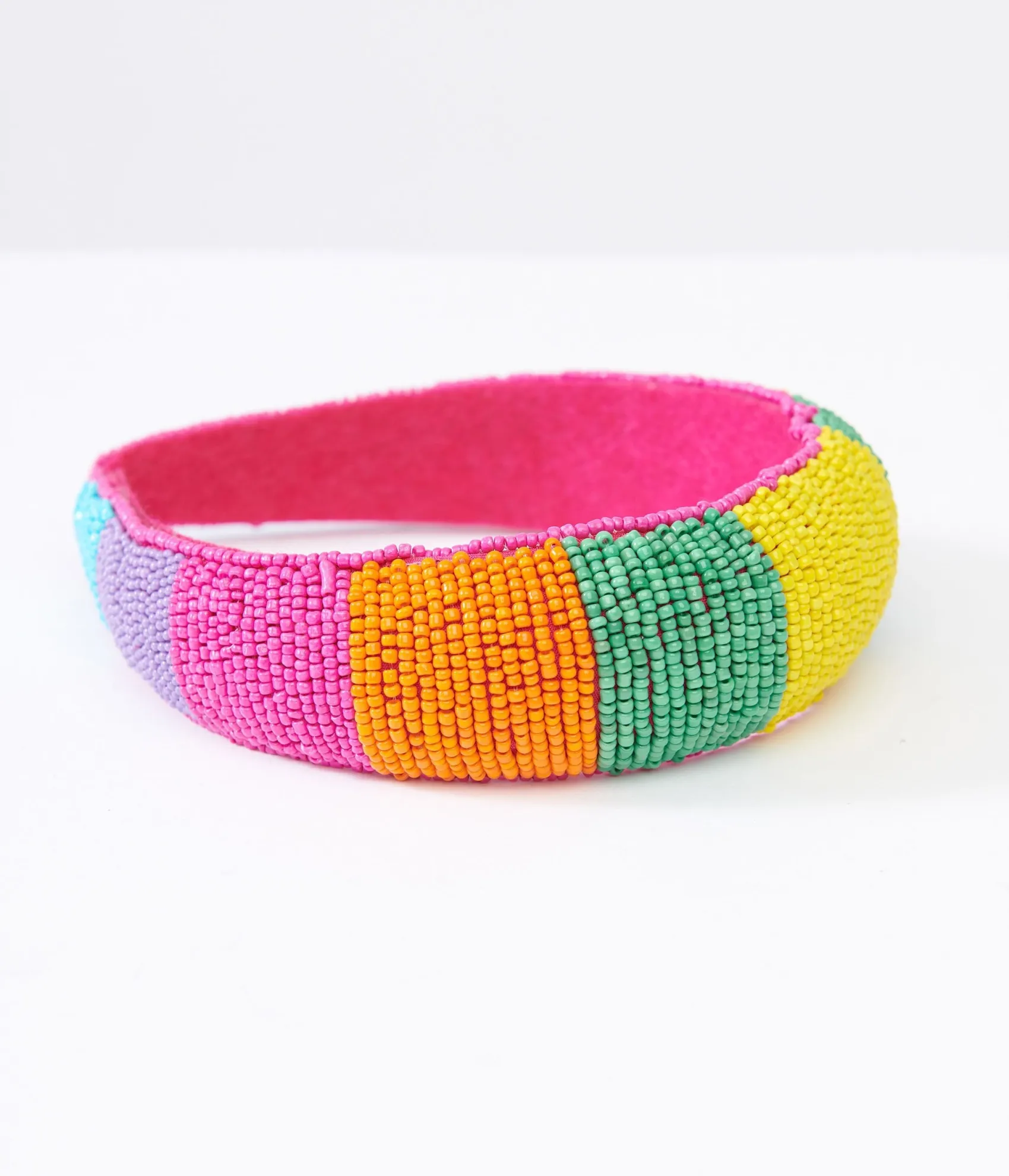 Unique Vintage Rainbow Beaded Chunky Headband Sale