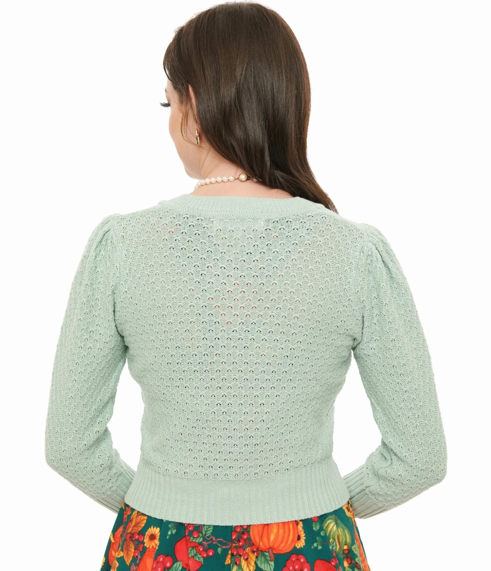 Unique Vintage Retro Style Aqua Crochet Cardigan Cheap