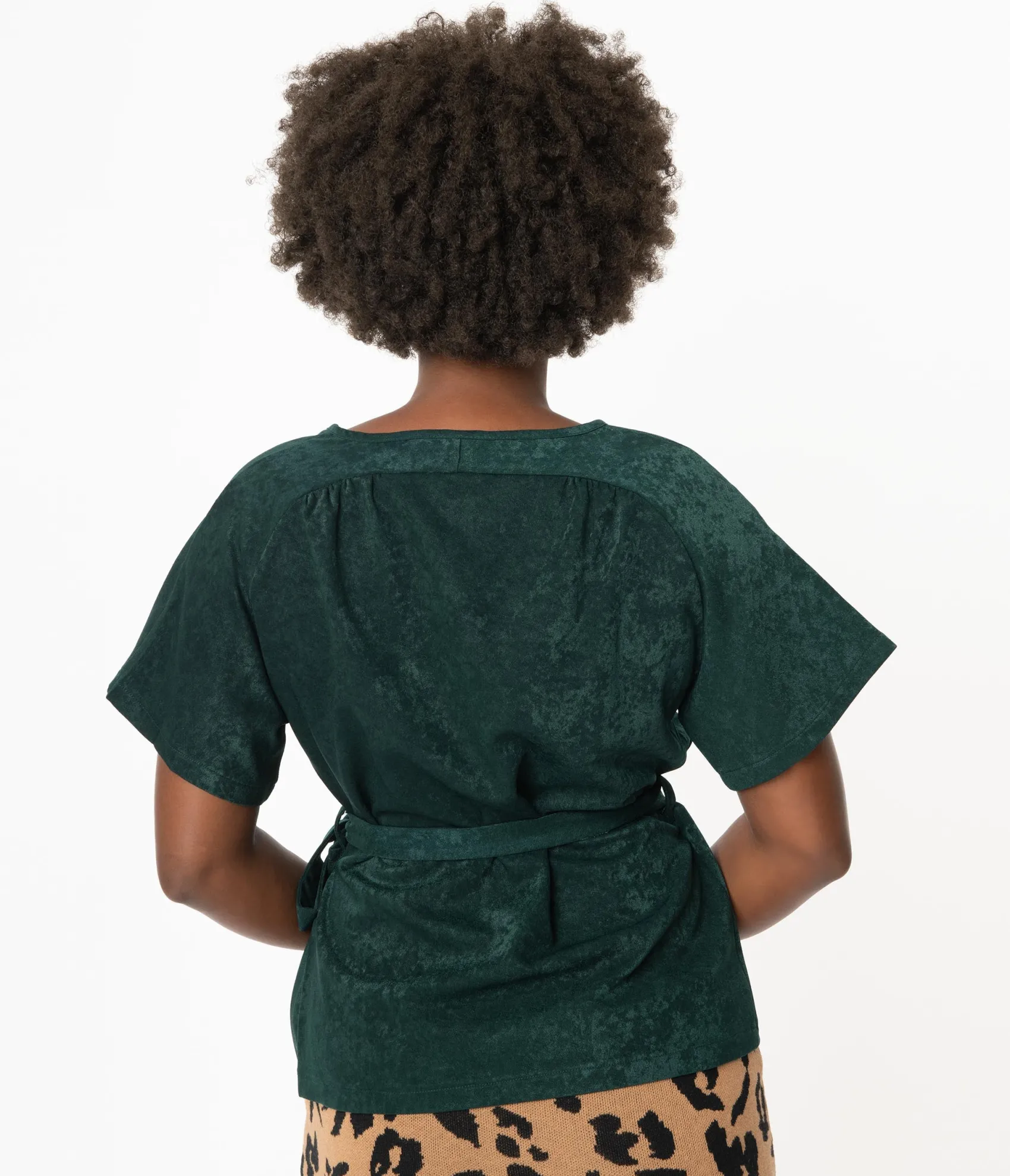 Unique Vintage Retro Style Emerald Tara Wrap Top Store