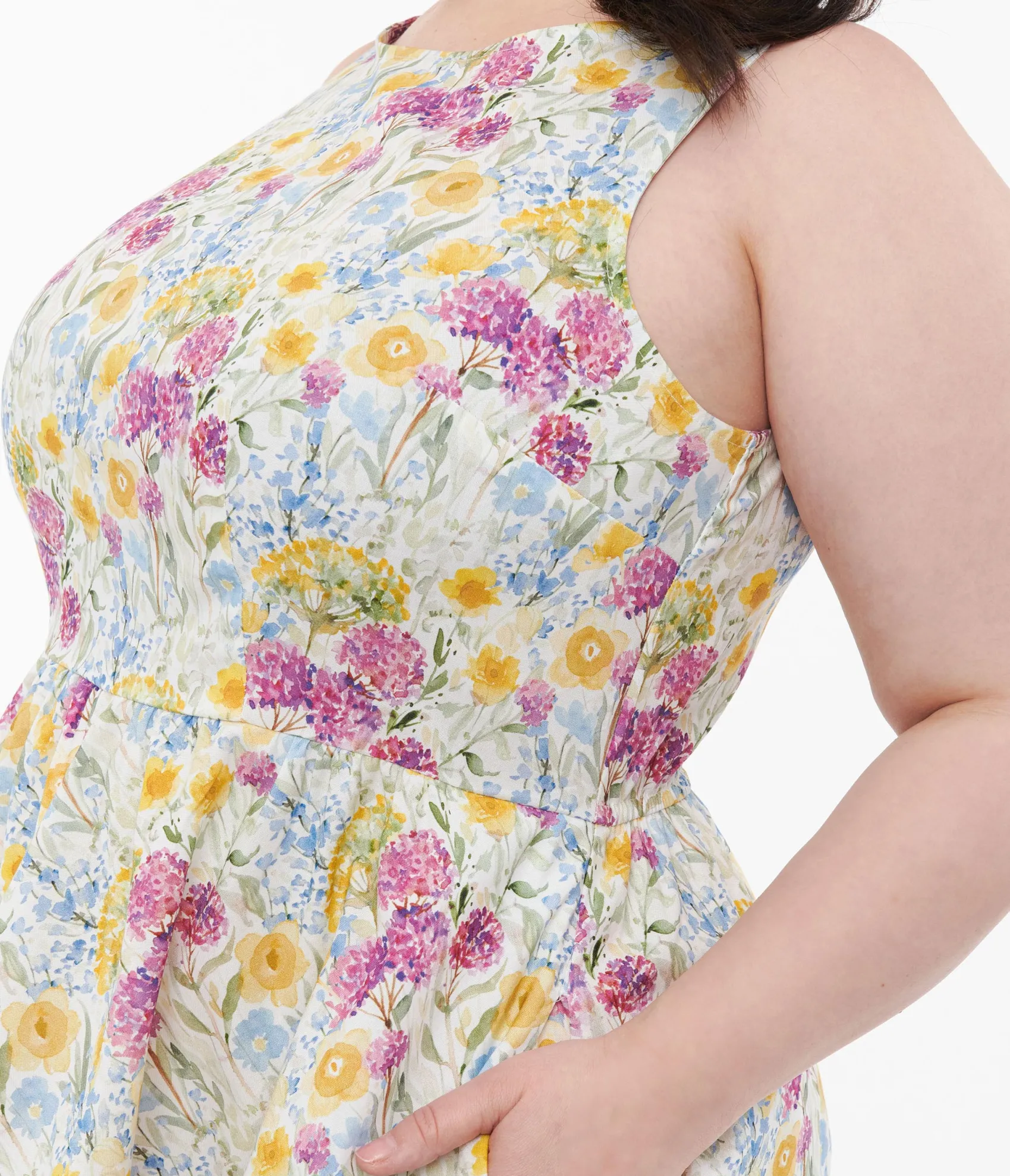 Unique Vintage Retrolicious Plus Size 1950s Vintage Style Wildflower Cotton Swing Dress Cheap