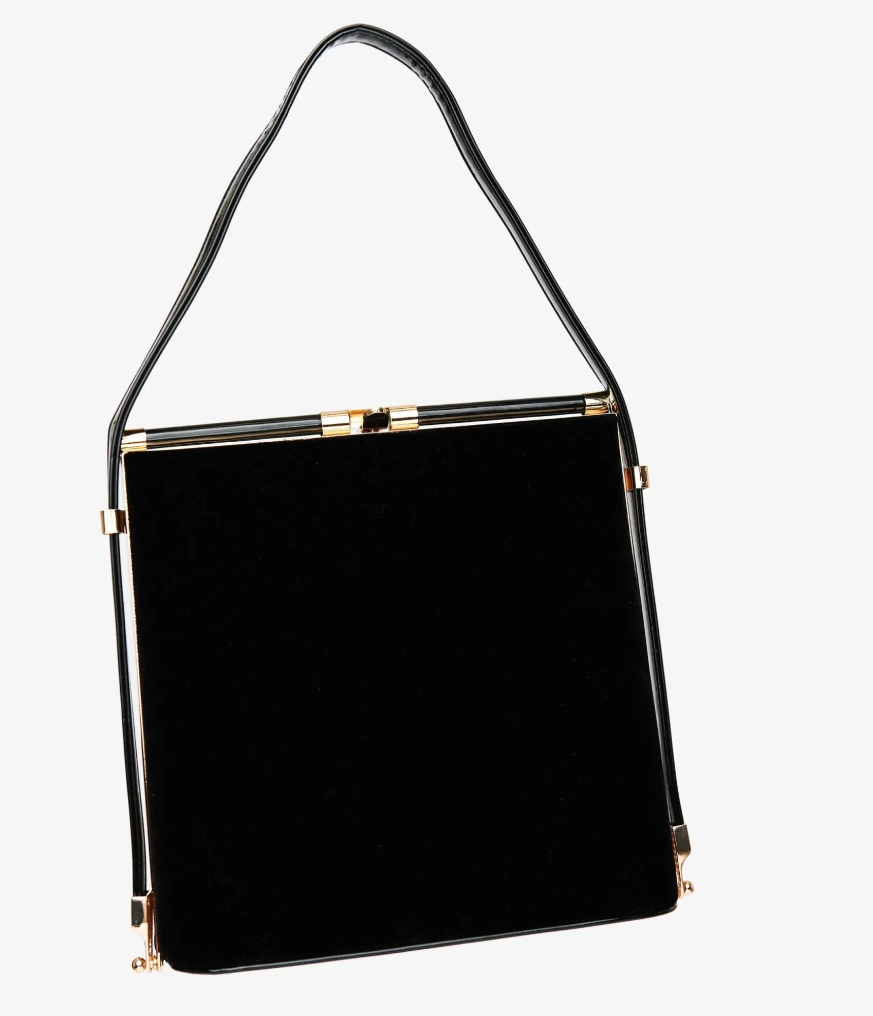 Unique Vintage Royal Monk 1950s Black Velvet Felicia Handbag Cheap