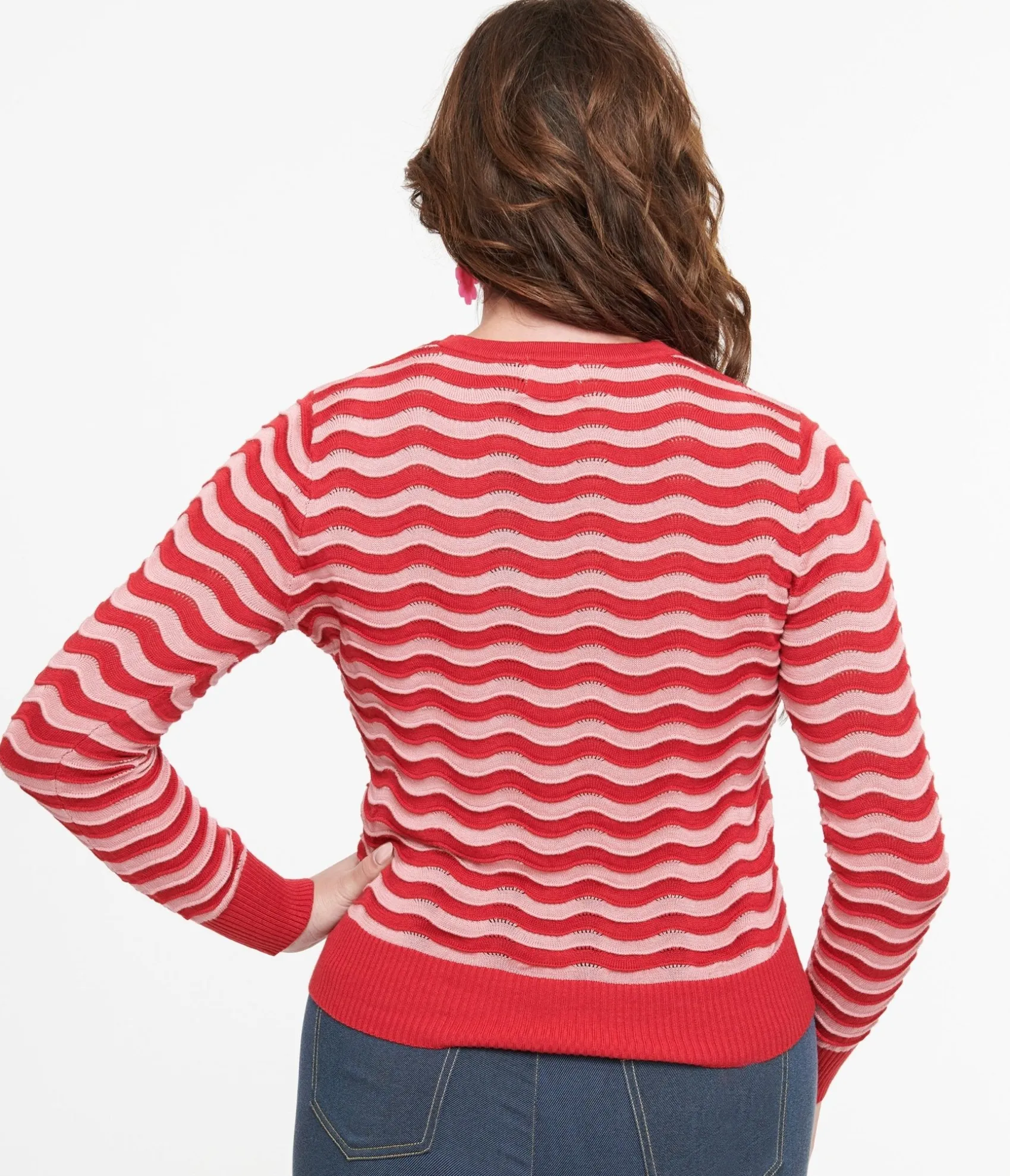 Unique Vintage Royal Monk 1970s Red & Pink Sweet Stripes Top Best Sale