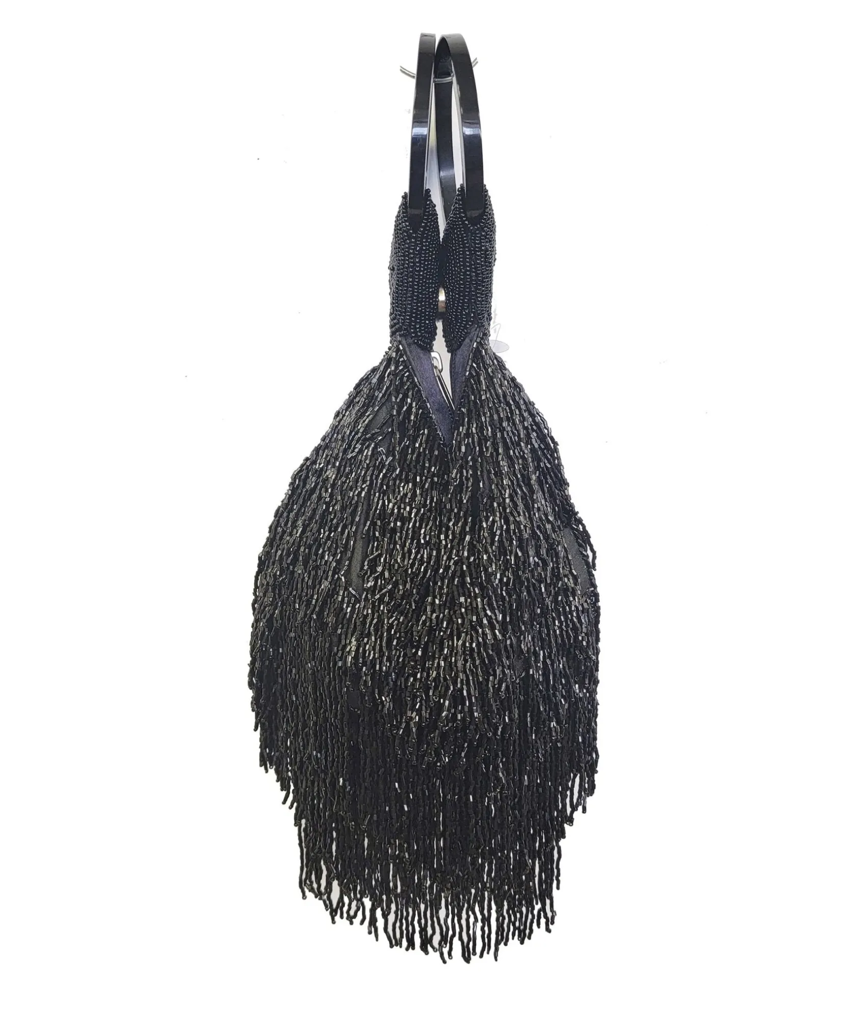 Unique Vintage 1920s Black Beaded Fringe Wristlet Store