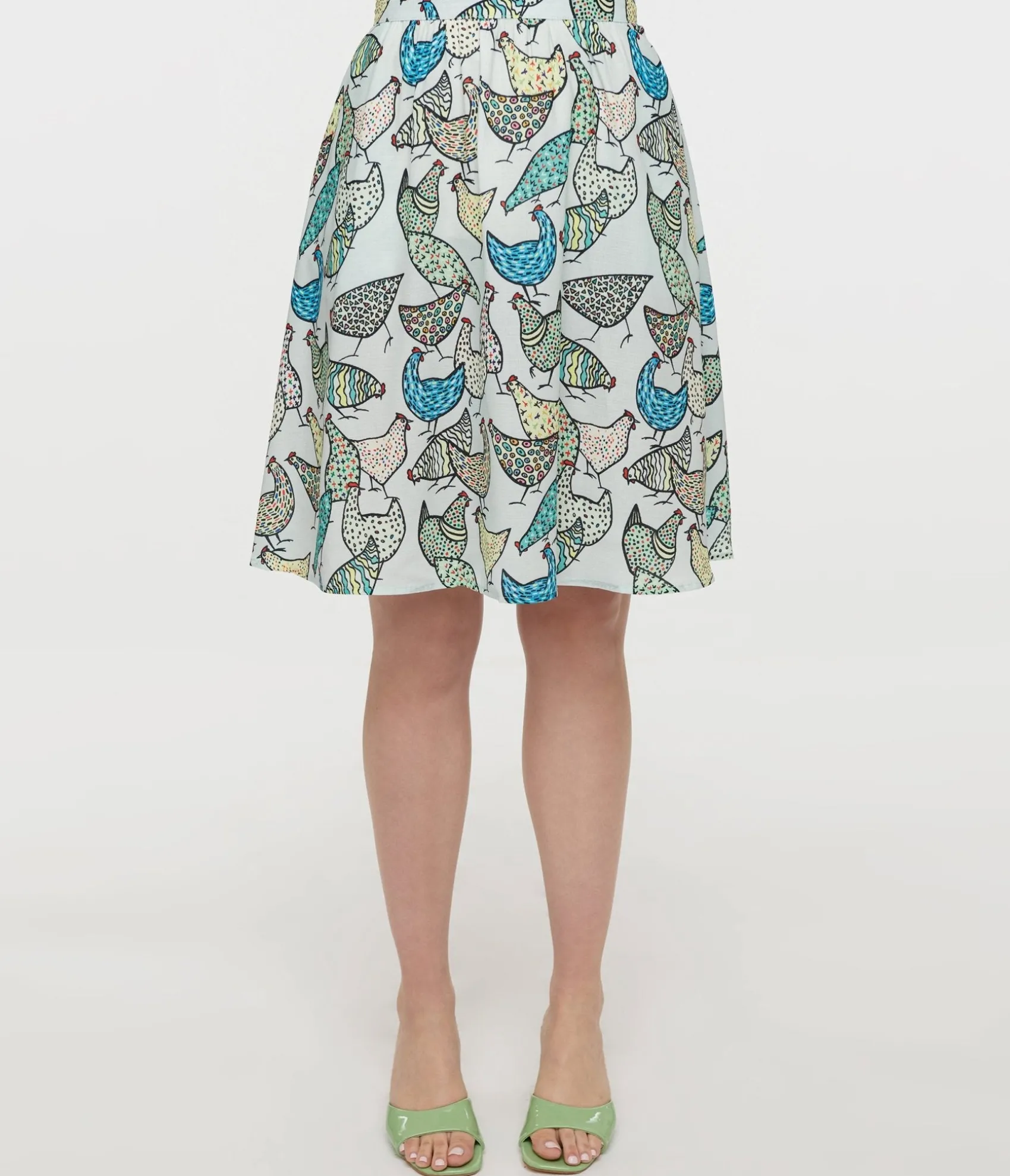 Unique Vintage 1950s Light Blue Chicken Swing Skirt Shop