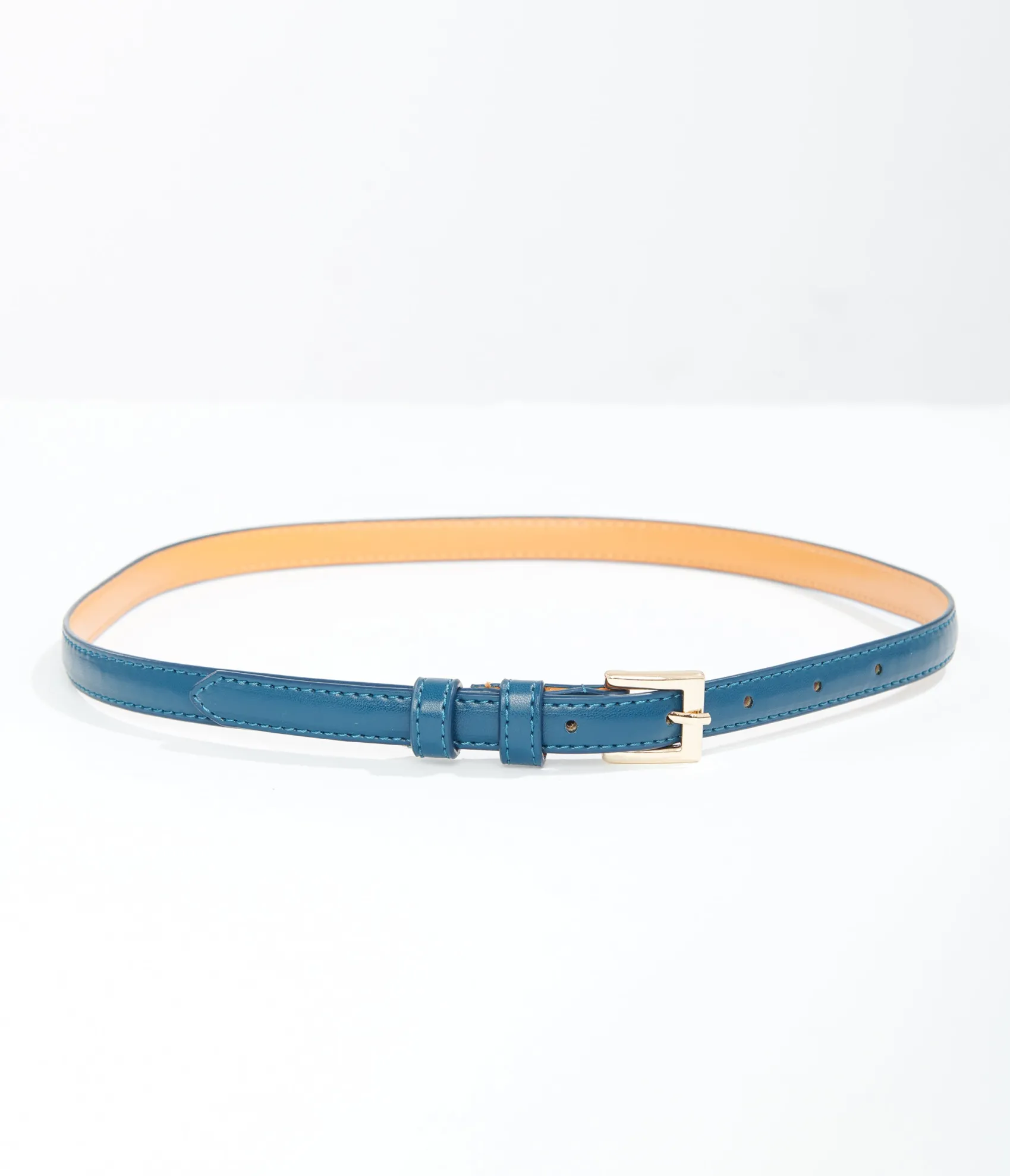 Unique Vintage 1950s Teal Skinny Leatherette Belt Sale