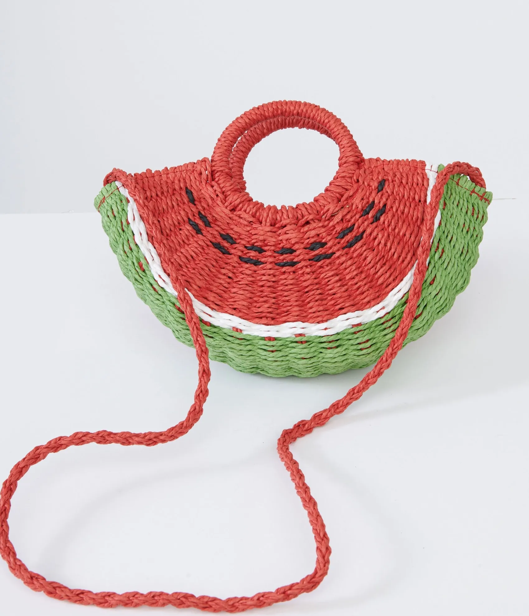 Unique Vintage 1970s Watermelon Rattan Handbag Cheap