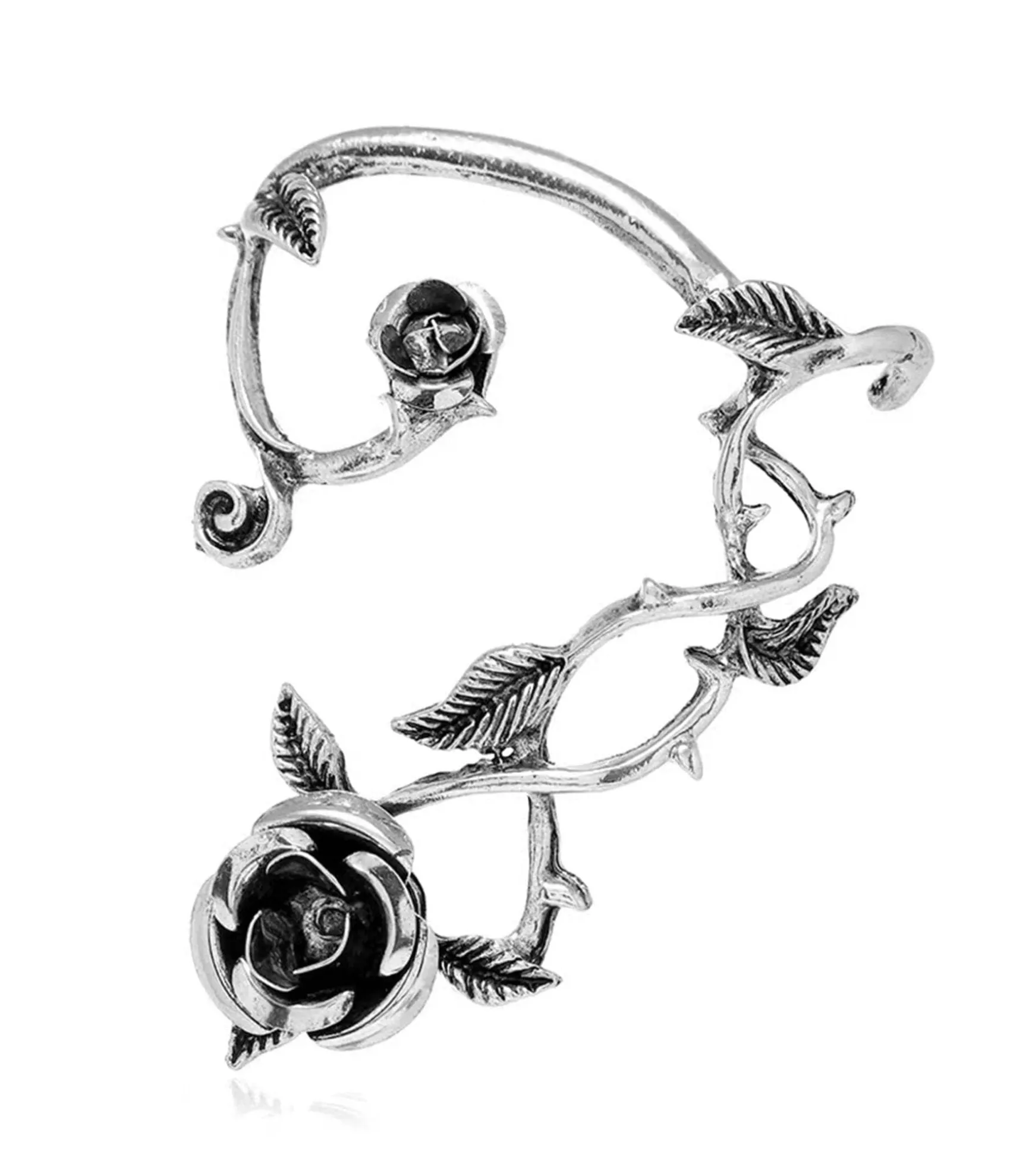 Unique Vintage Silver Rose Thorn Ear Cuff New