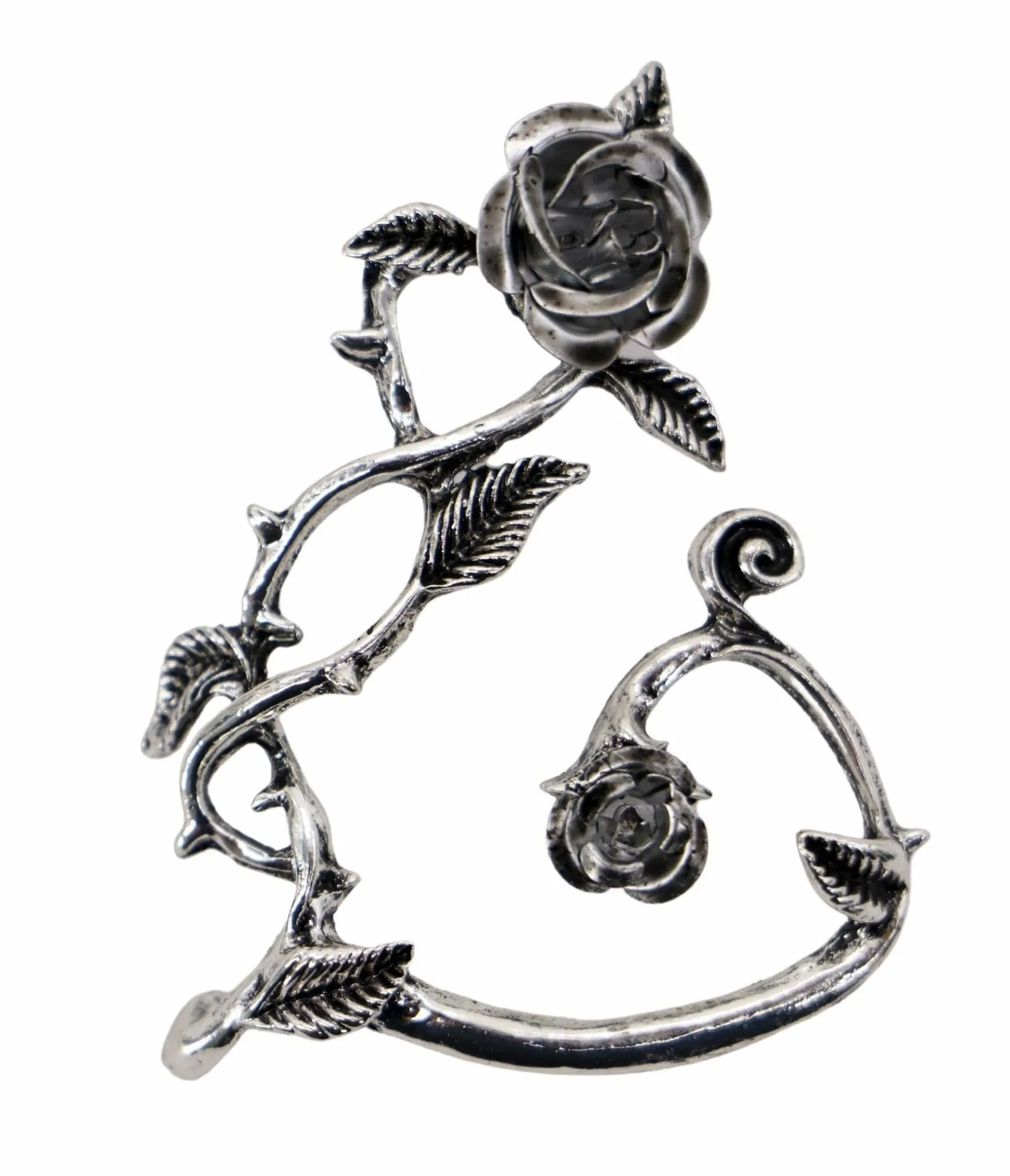 Unique Vintage Silver Rose Thorn Ear Cuff New