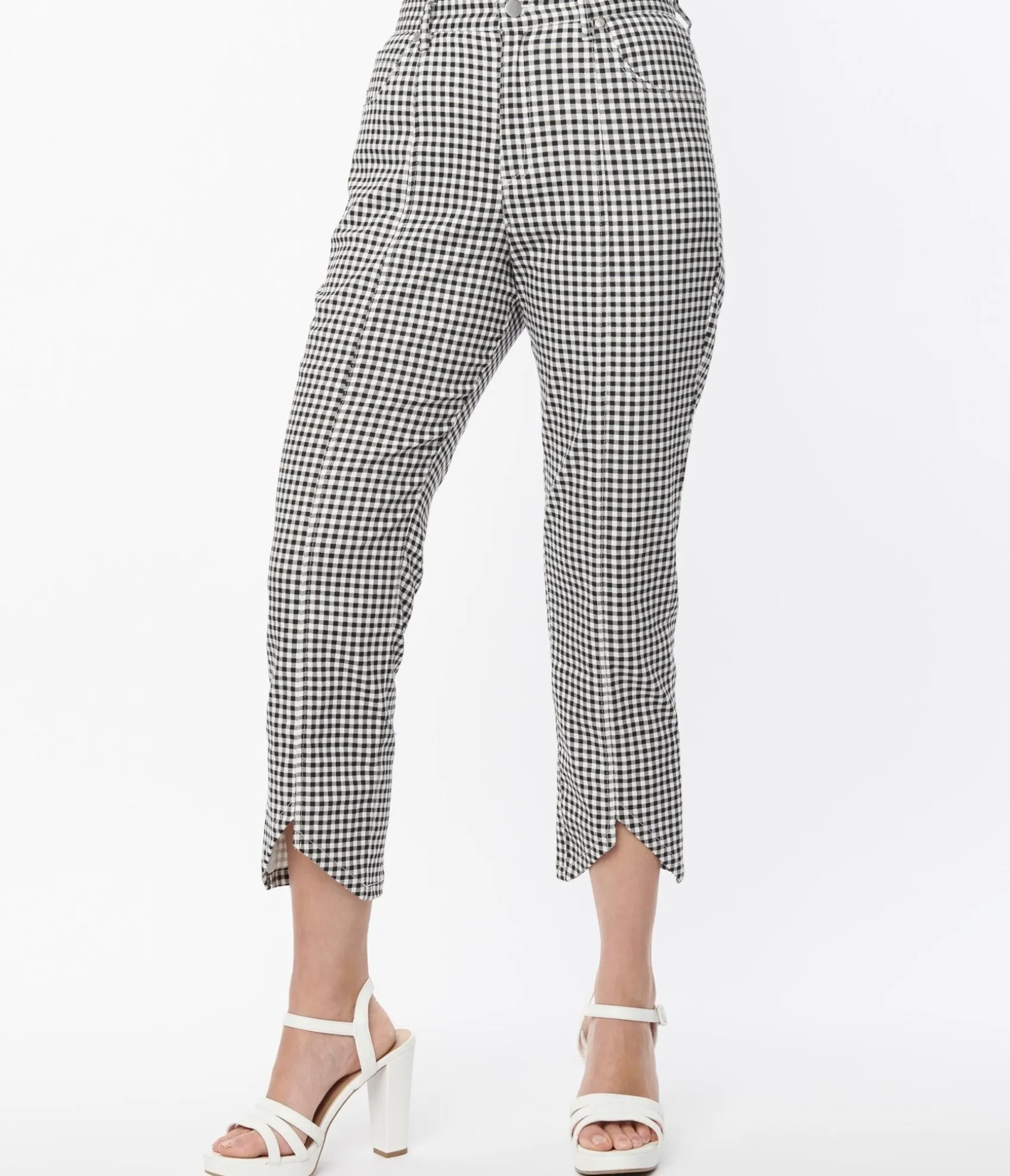 Unique Vintage Smak Parlour Black & White Gingham High Rise Capri Best