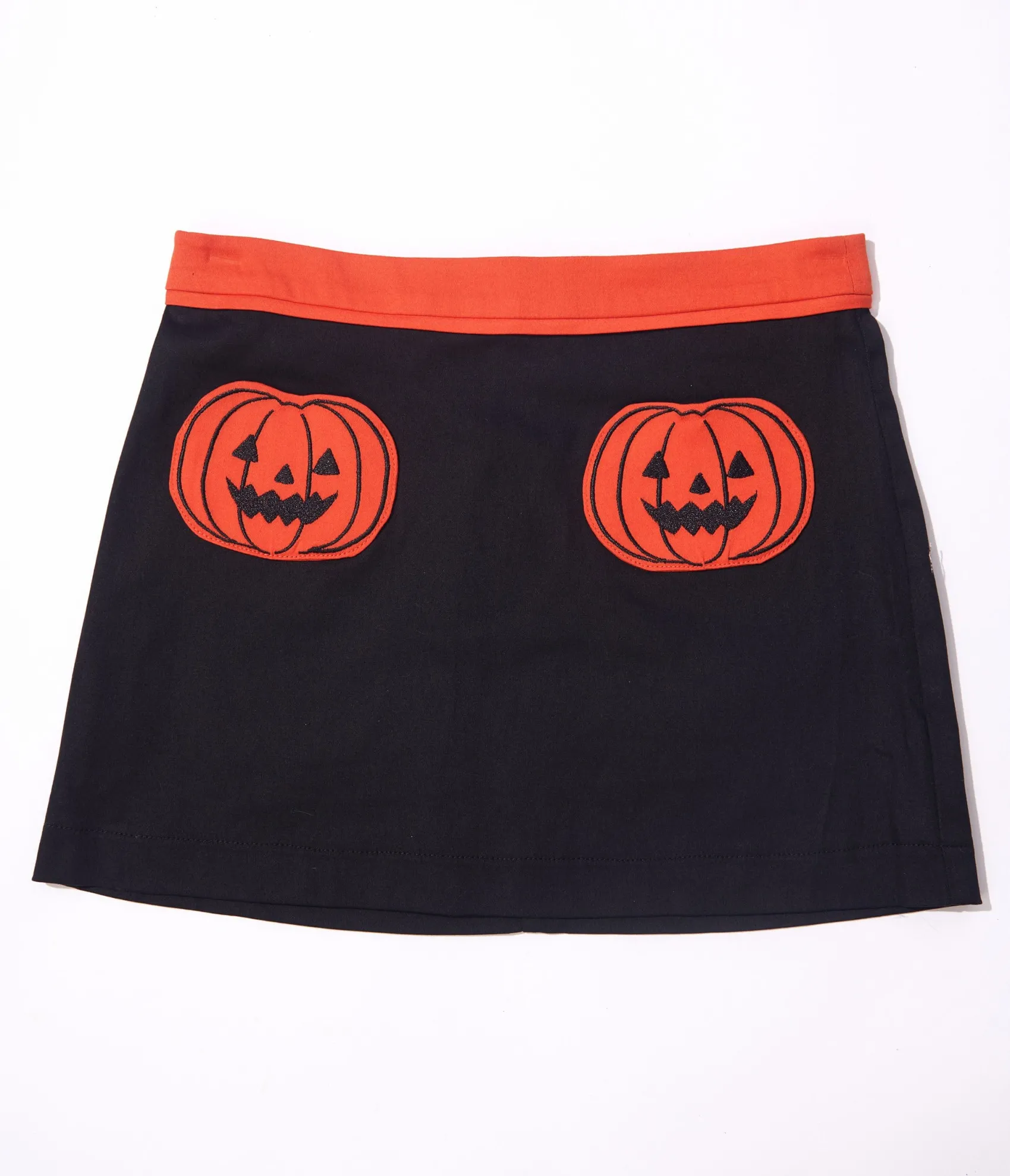 Unique Vintage Smak Parlour Kids Black Pumpkin Patch Pocket Skirt Cheap