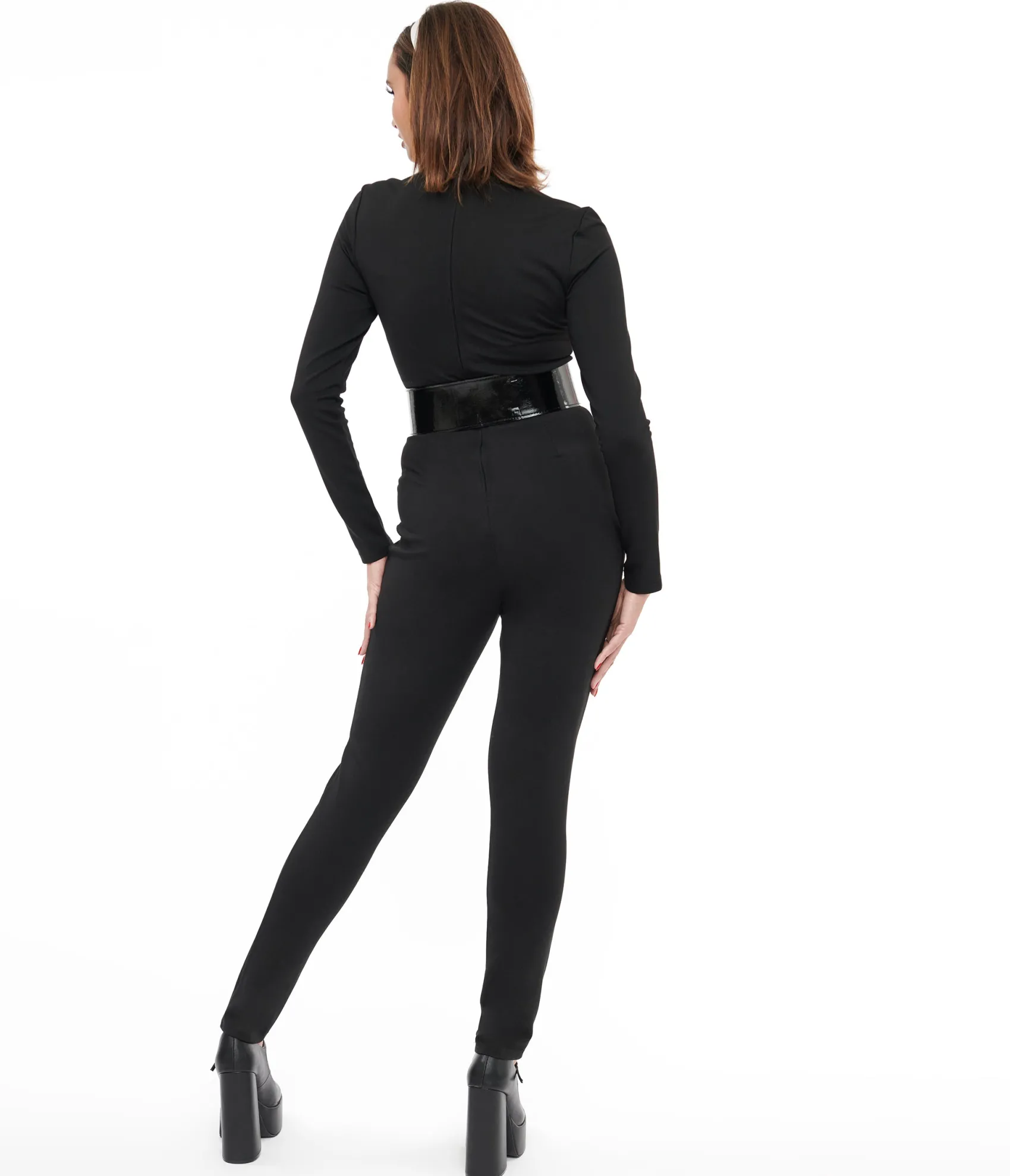 Unique Vintage Smak Parlour 1960s Black & White Skeleton Glow in the Dark Jumpsuit Cheap