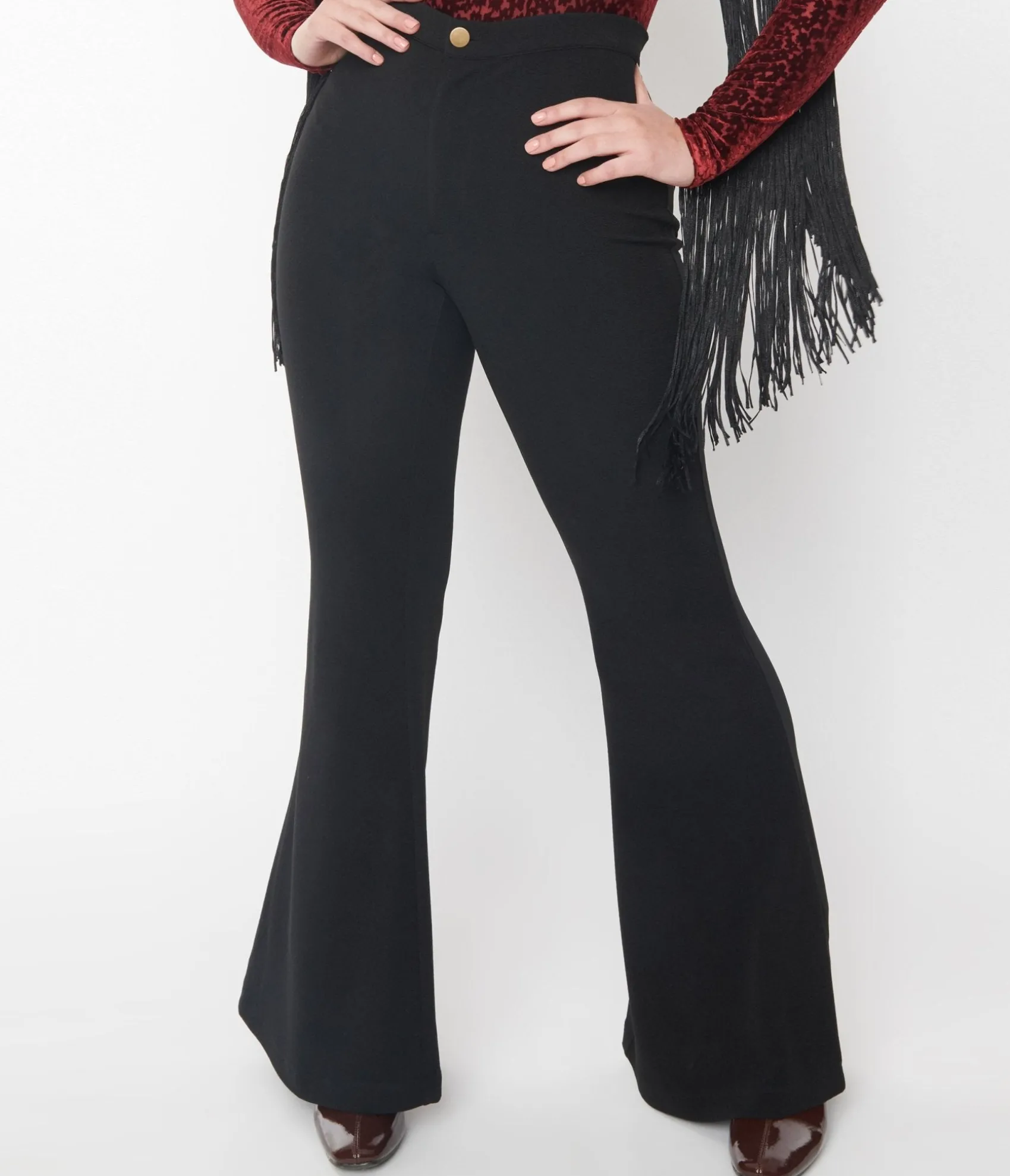 Unique Vintage Smak Parlour 1970s Black Find Your Flare Pants Outlet