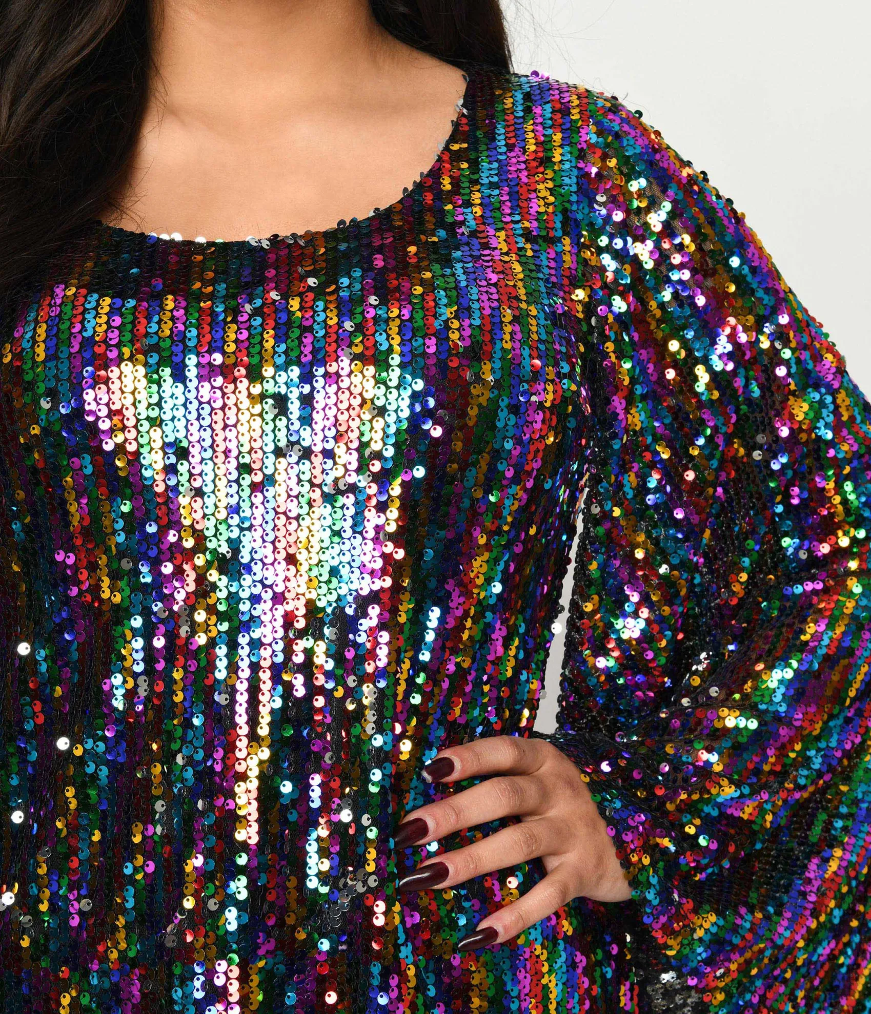 Unique Vintage Smak Parlour 1960s Rainbow Sequin Downtown Scene Mini Dress Shop