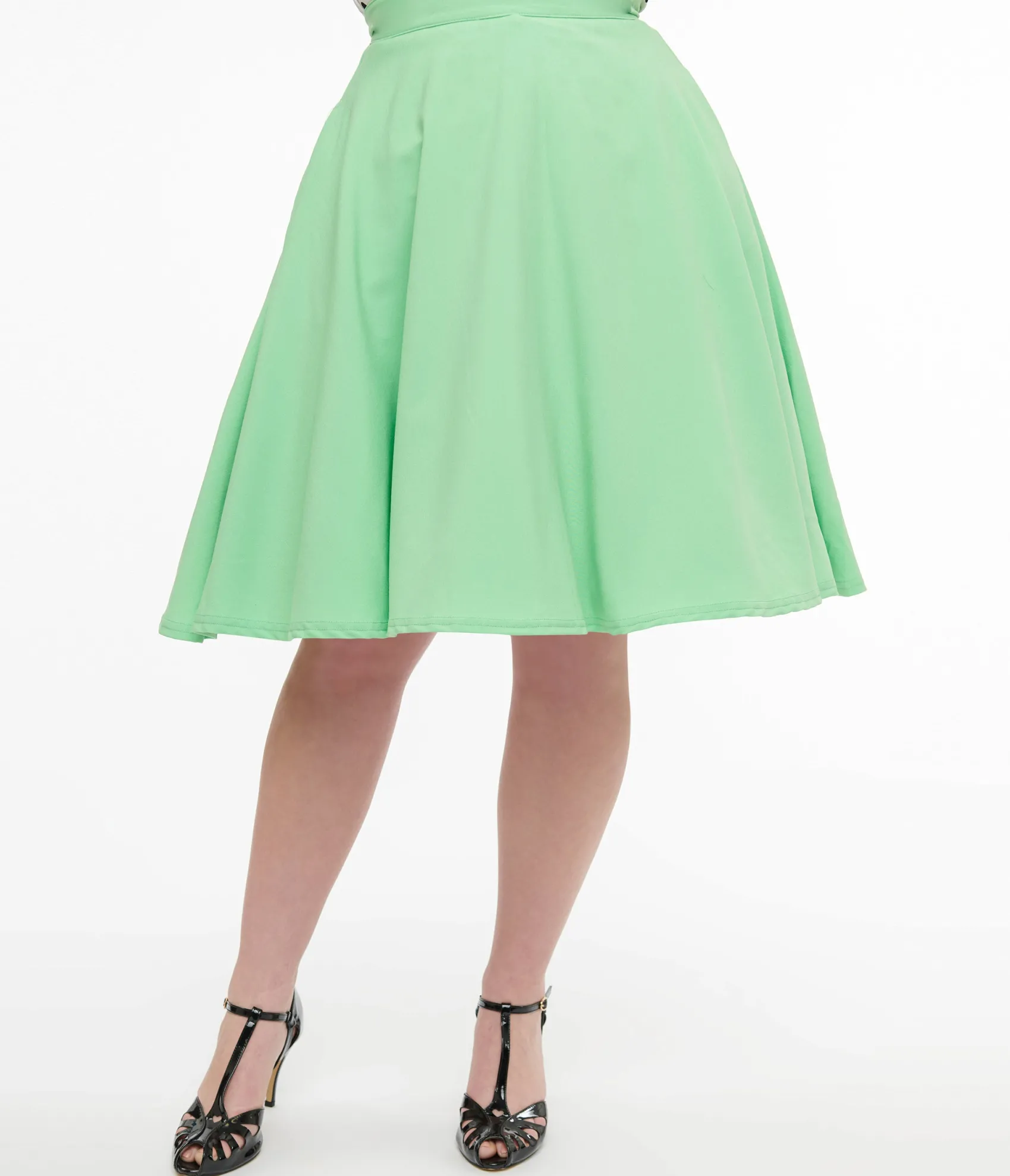 Unique Vintage Steady 1950s Mint Green High Waist Thrills Skirt Store