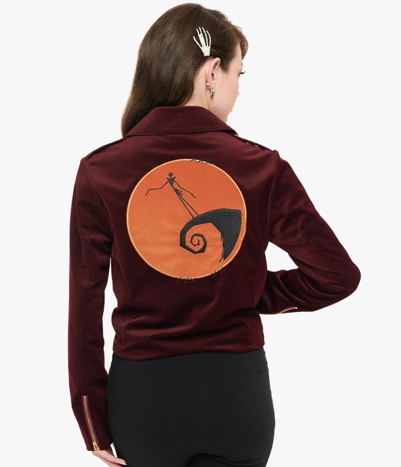 Unique Vintage Tim Burton's The Nightmare Before Christmas by Burgundy Velvet Jacket Clearance
