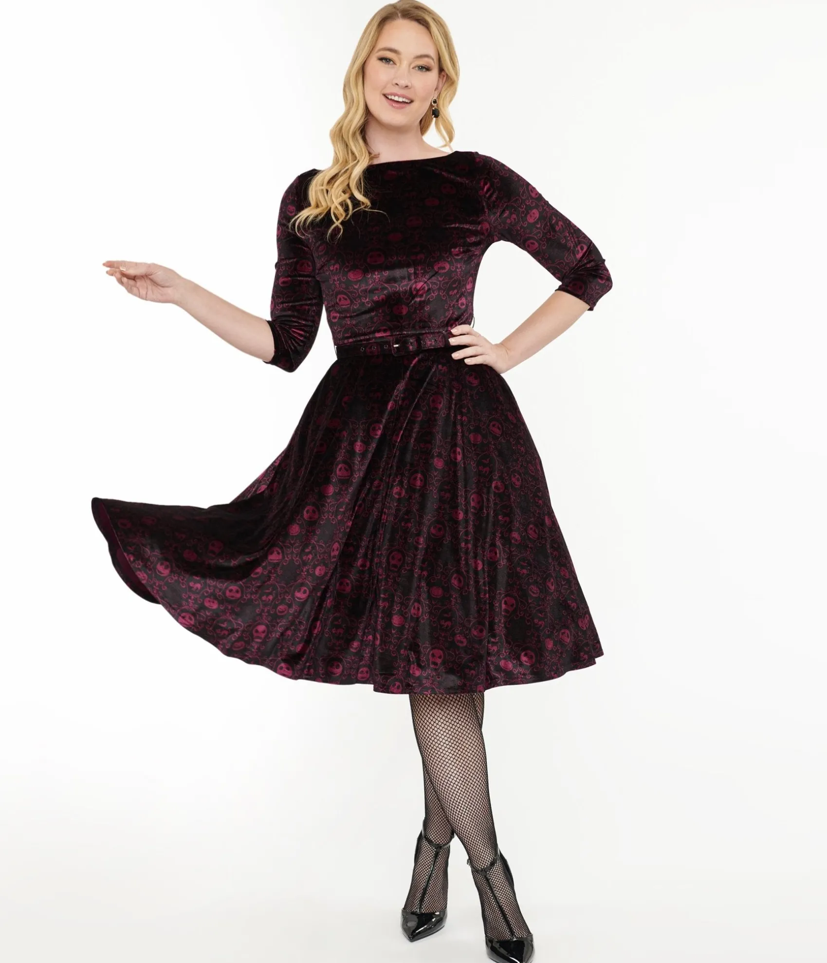 Unique Vintage Tim Burton's The Nightmare Before Christmas by Eggplant Baroque Jack Skellington Devon Swing Dress New