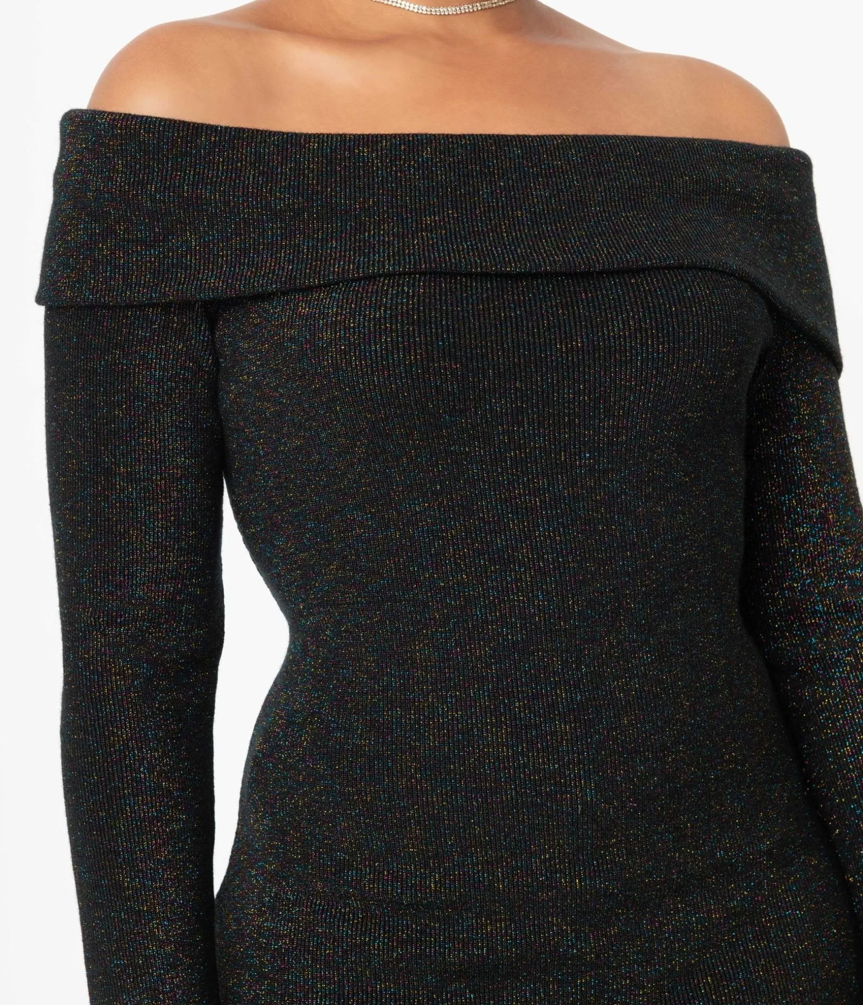 Unique Vintage Black & Rainbow Sparkle Vickie Wiggle Dress Cheap