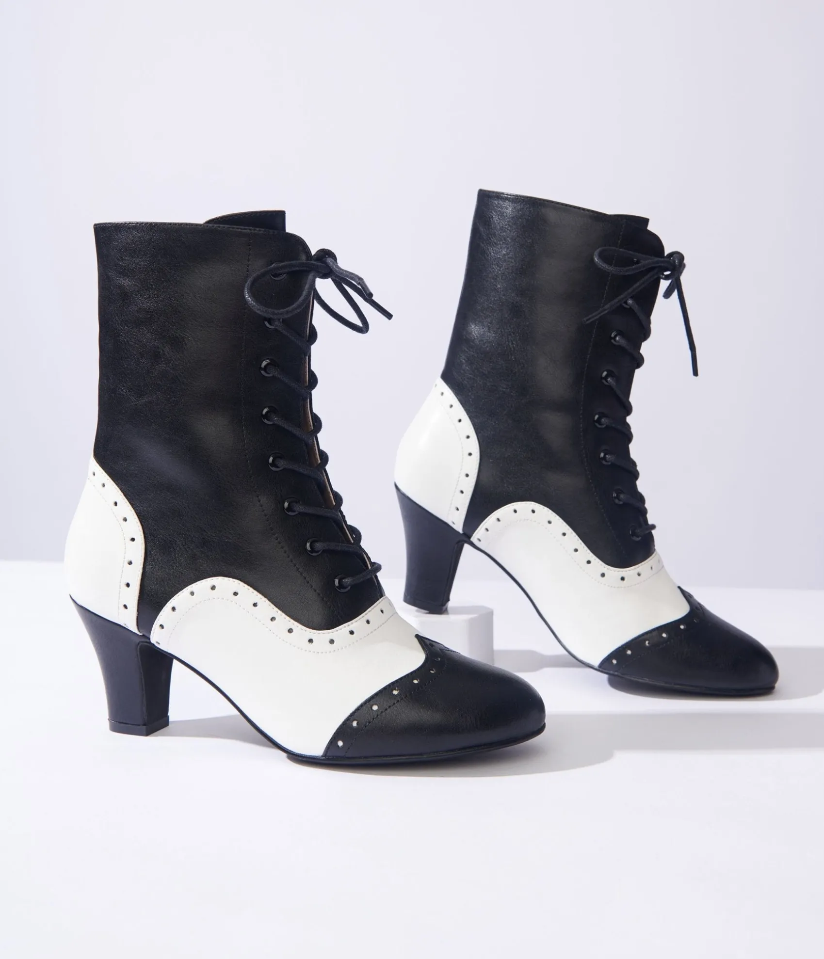 Unique Vintage Black & White Victorian Boots Best