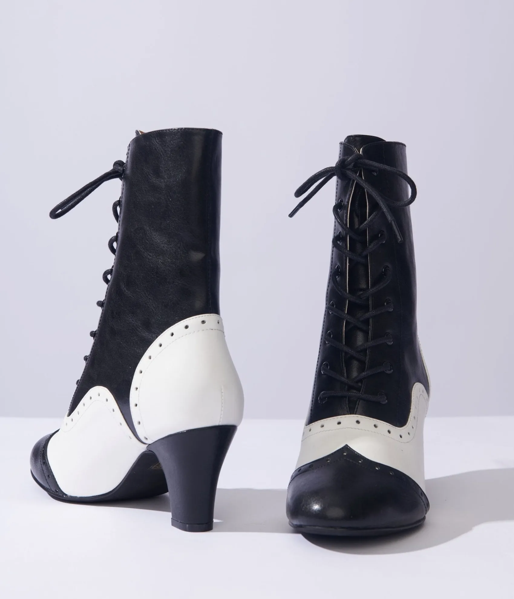 Unique Vintage Black & White Victorian Boots Best