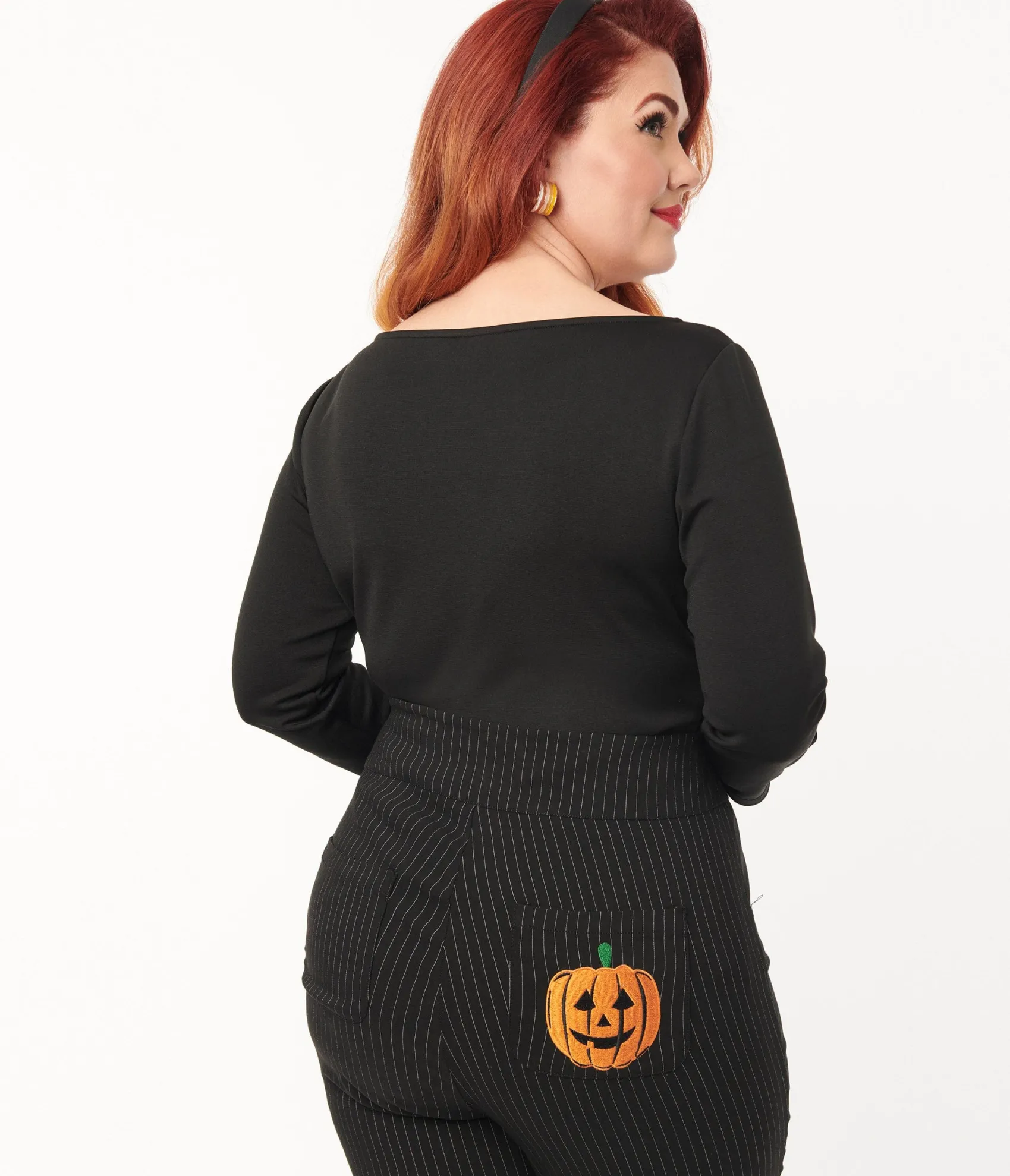 Unique Vintage Black Candy Corn Boo Embroidered Gracie Top Cheap