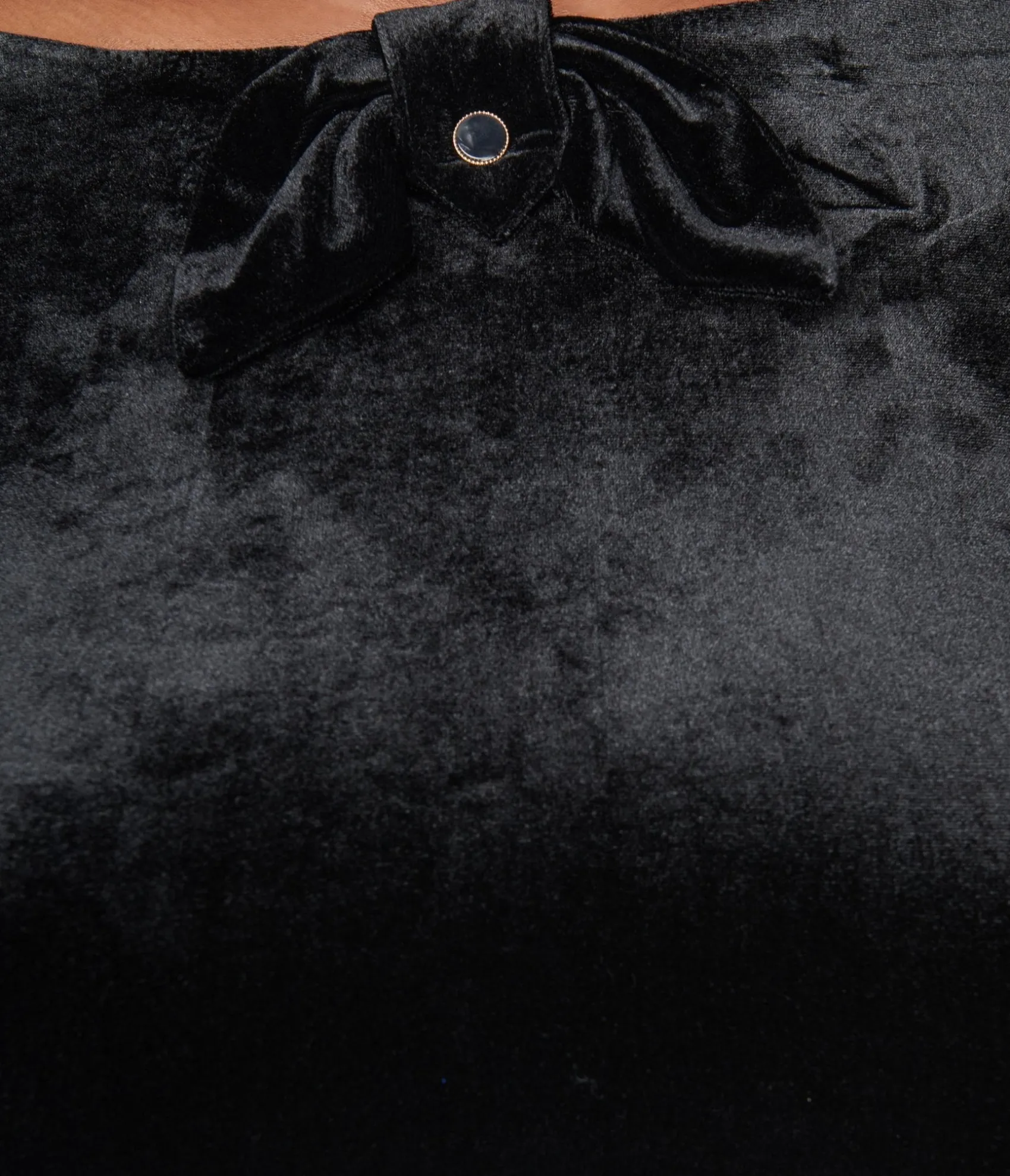 Unique Vintage Black Velvet Faux Bow Devon Swing Dress Fashion