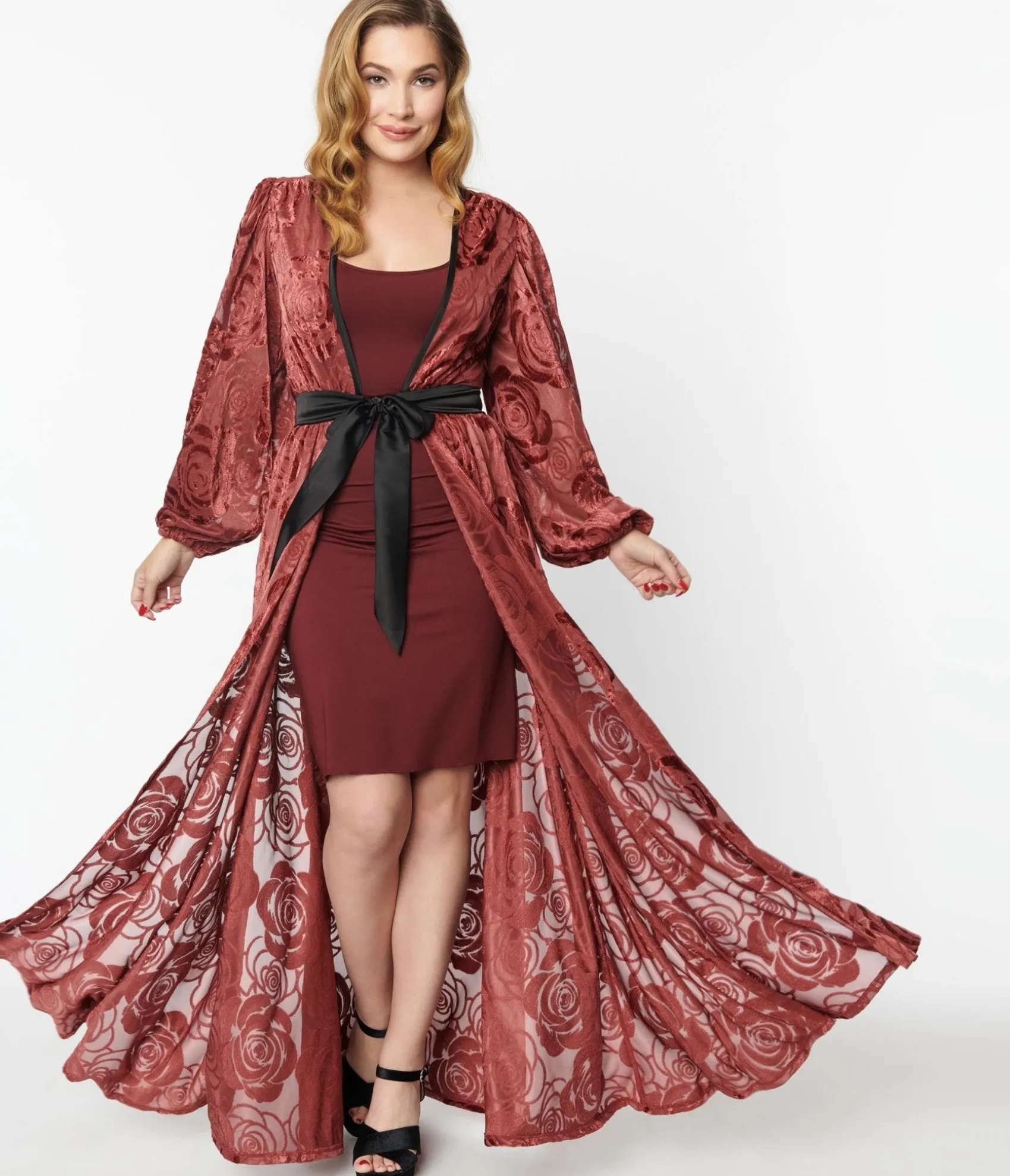Unique Vintage Burgundy Long Slip Cheap