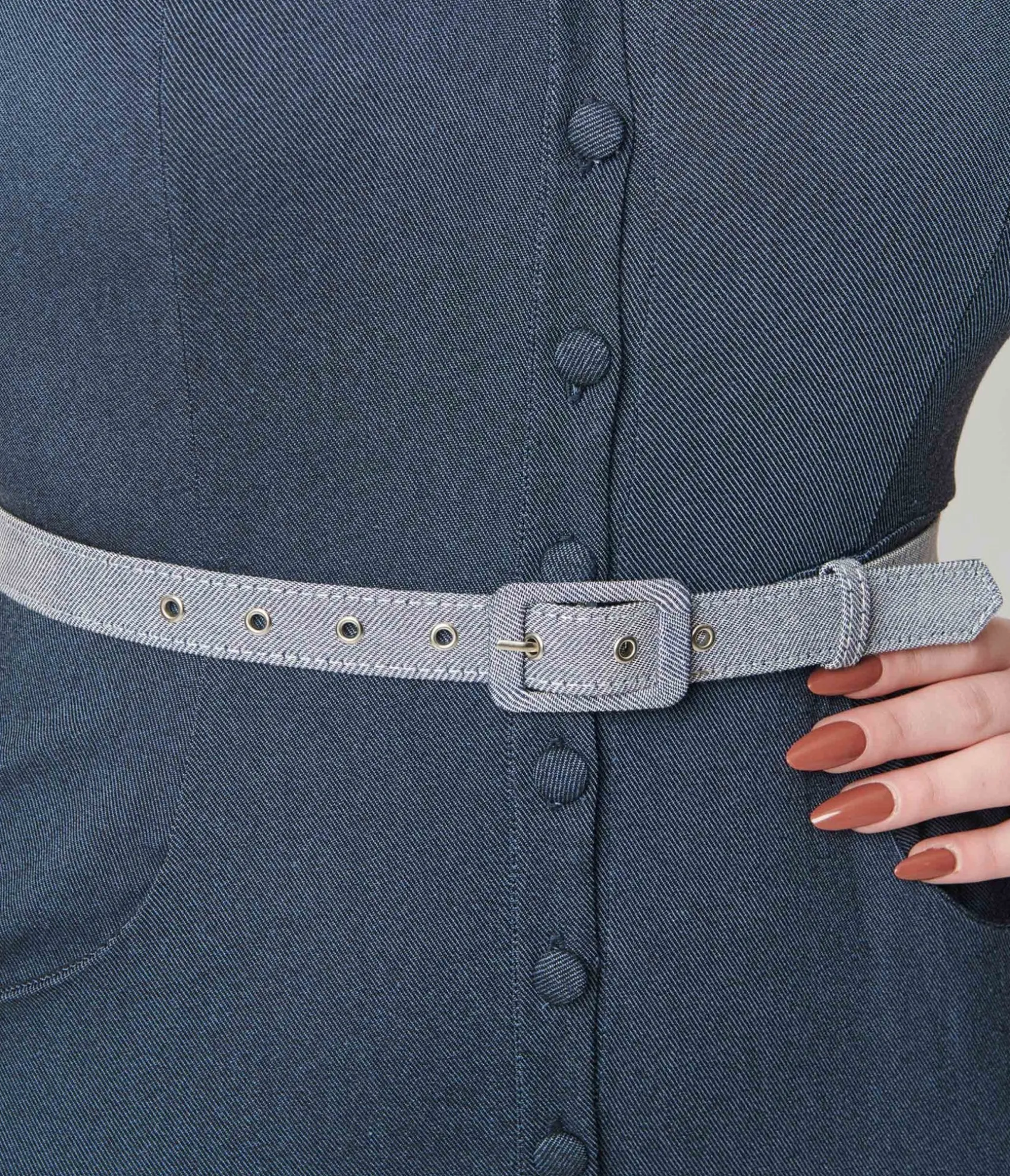 Unique Vintage Dark Blue Denim Bold Moment Jumpsuit Fashion