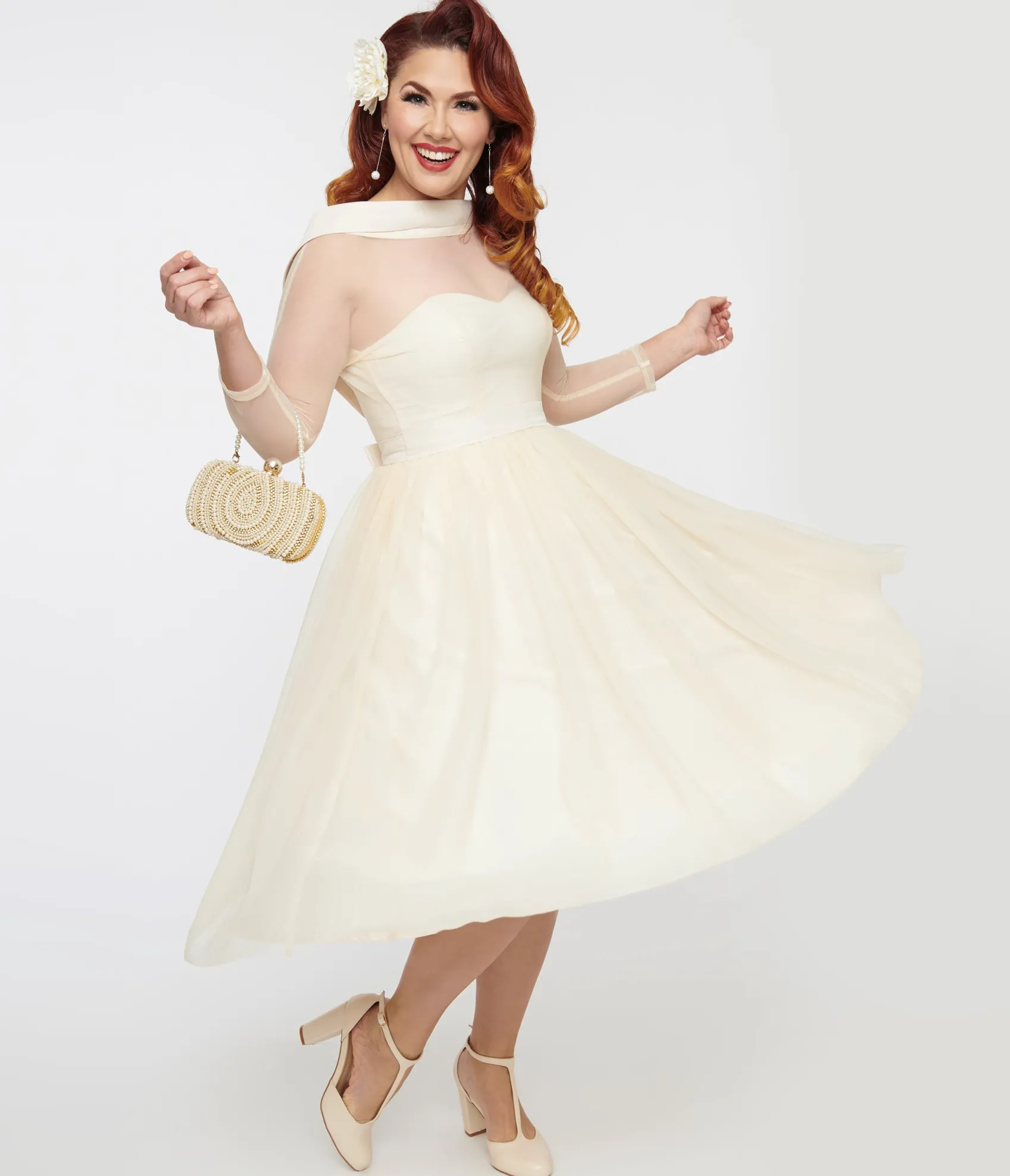 Unique Vintage Ivory Chiffon Boat Neck Wedding Dress Shop
