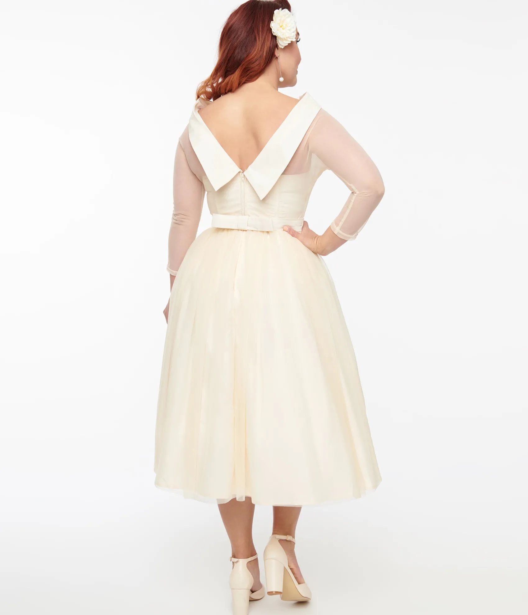 Unique Vintage Ivory Chiffon Boat Neck Wedding Dress Shop