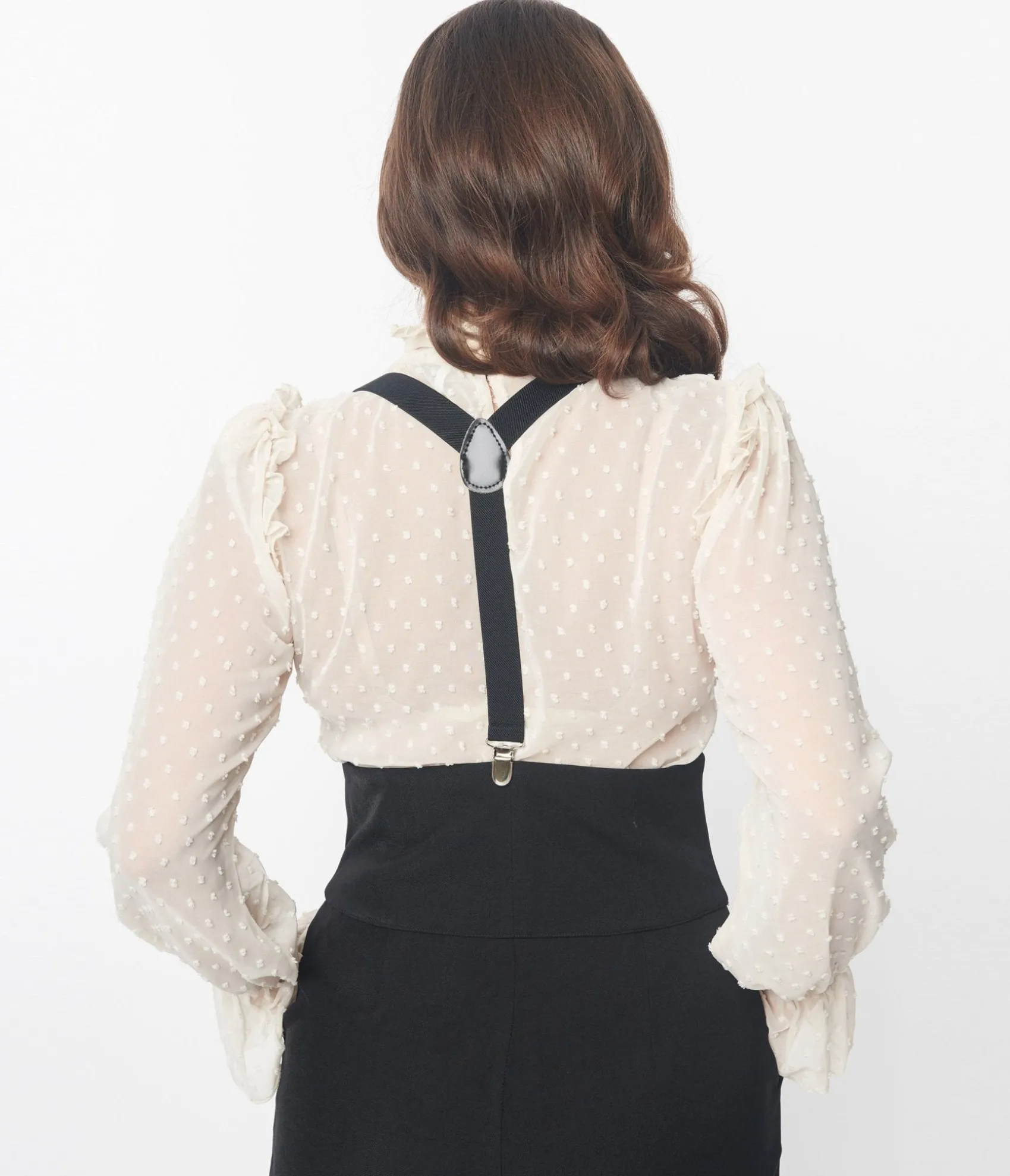Unique Vintage Ivory Clip Dot Donna Blouse Cheap