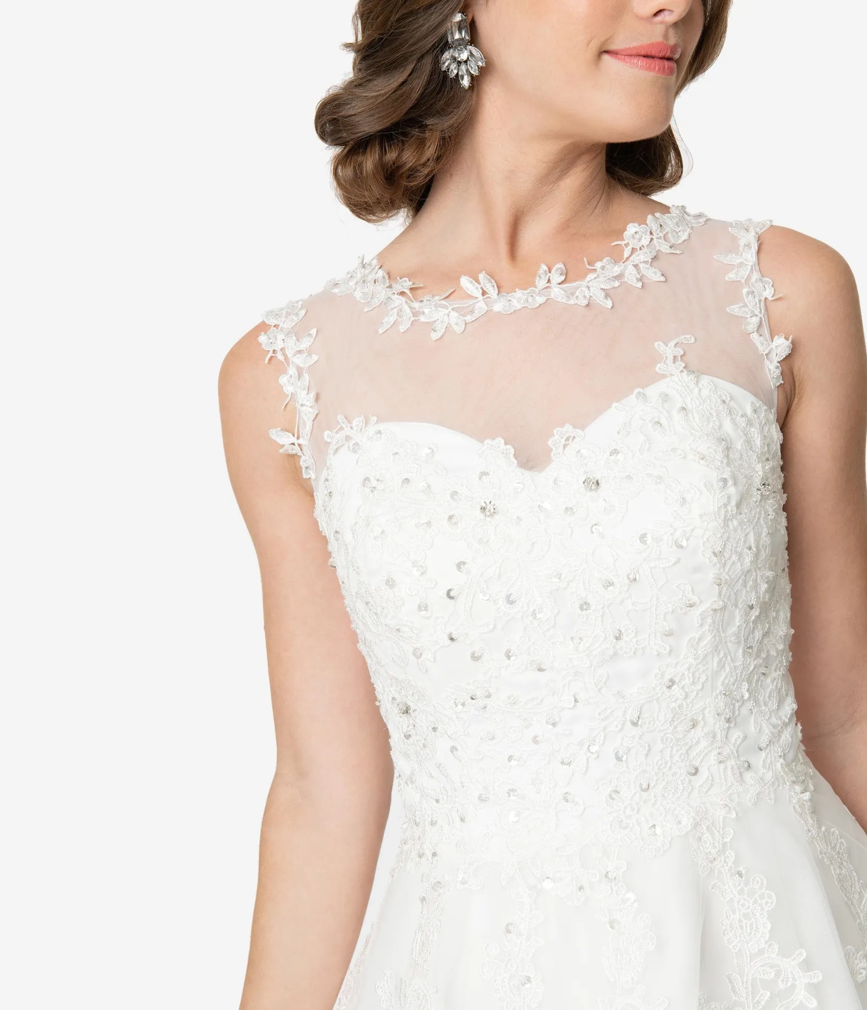 Unique Vintage Ivory Lace & Tulle Riviera Bridal Dress Sale