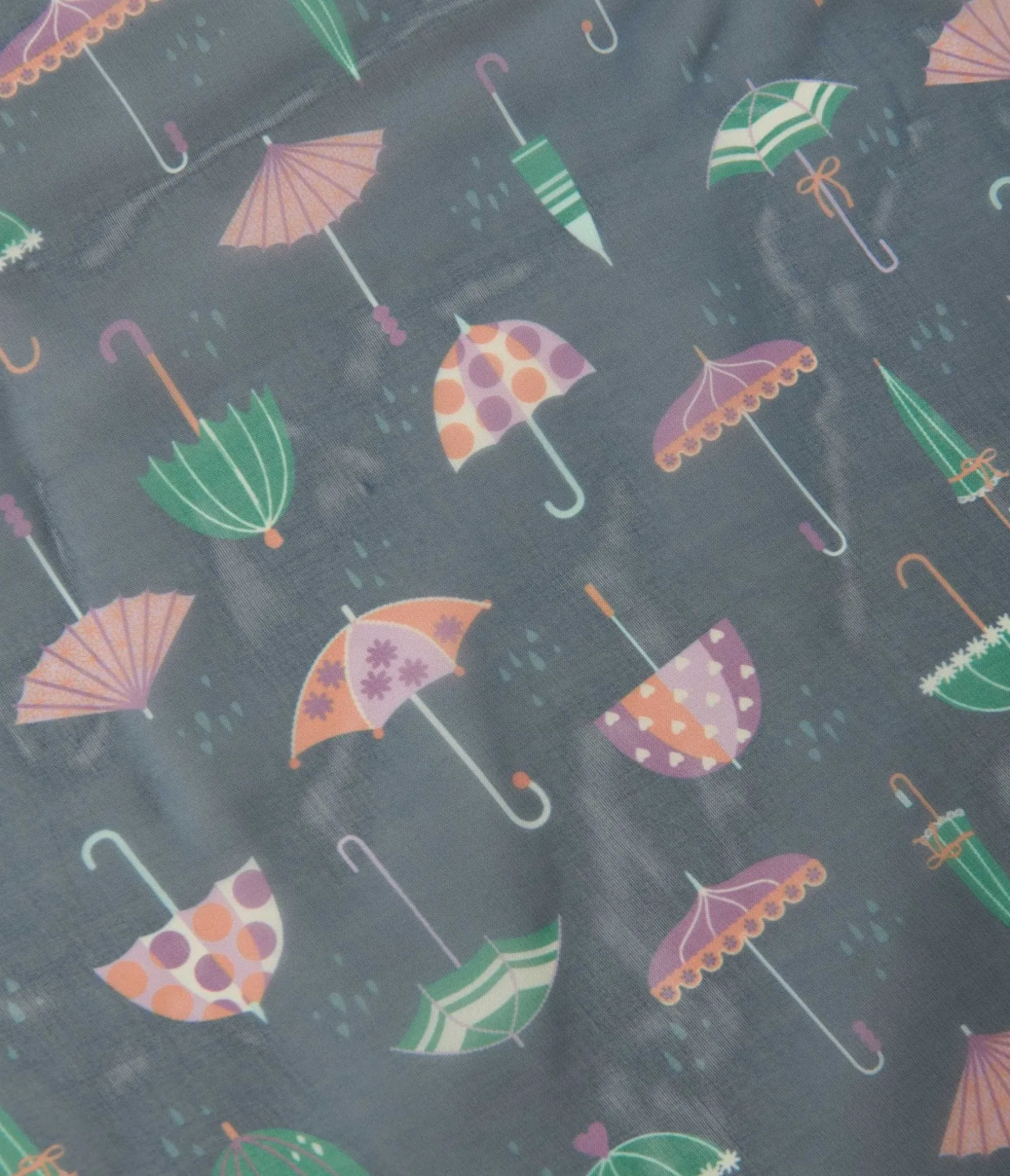 Unique Vintage Navy & Umbrella Print Hair Scarf New