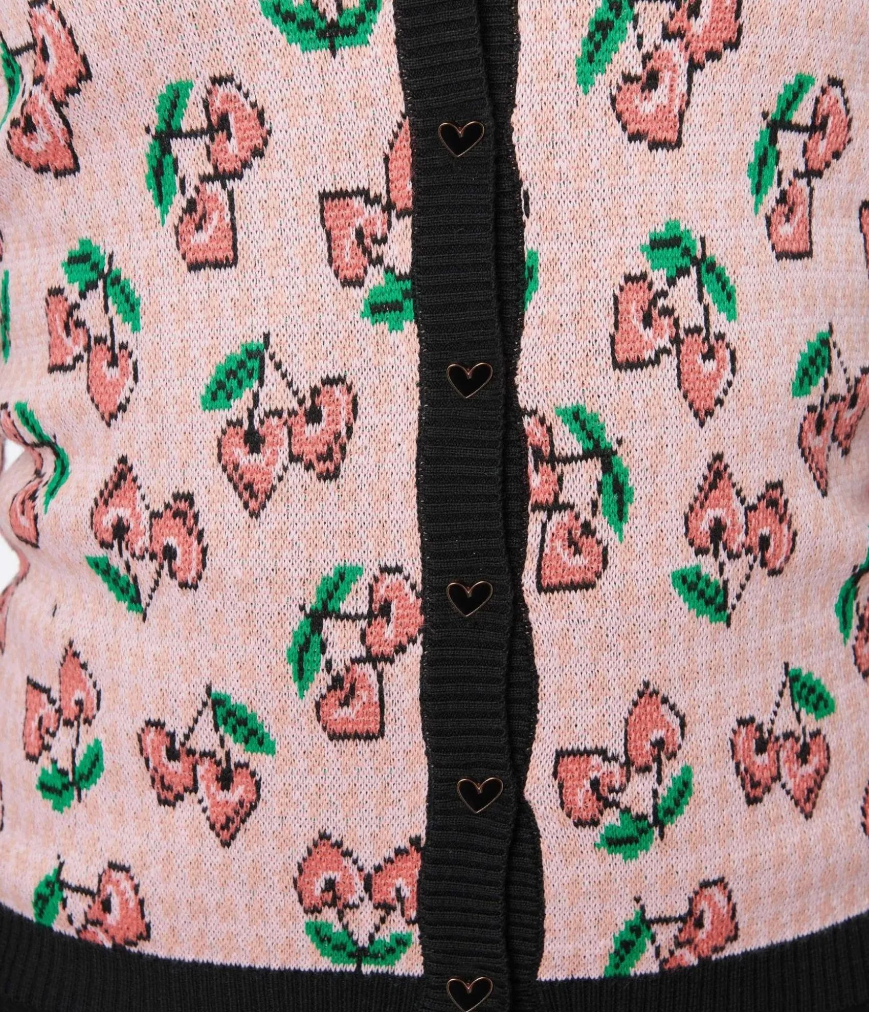 Unique Vintage Pink & Cherry Hearts Cardigan Outlet