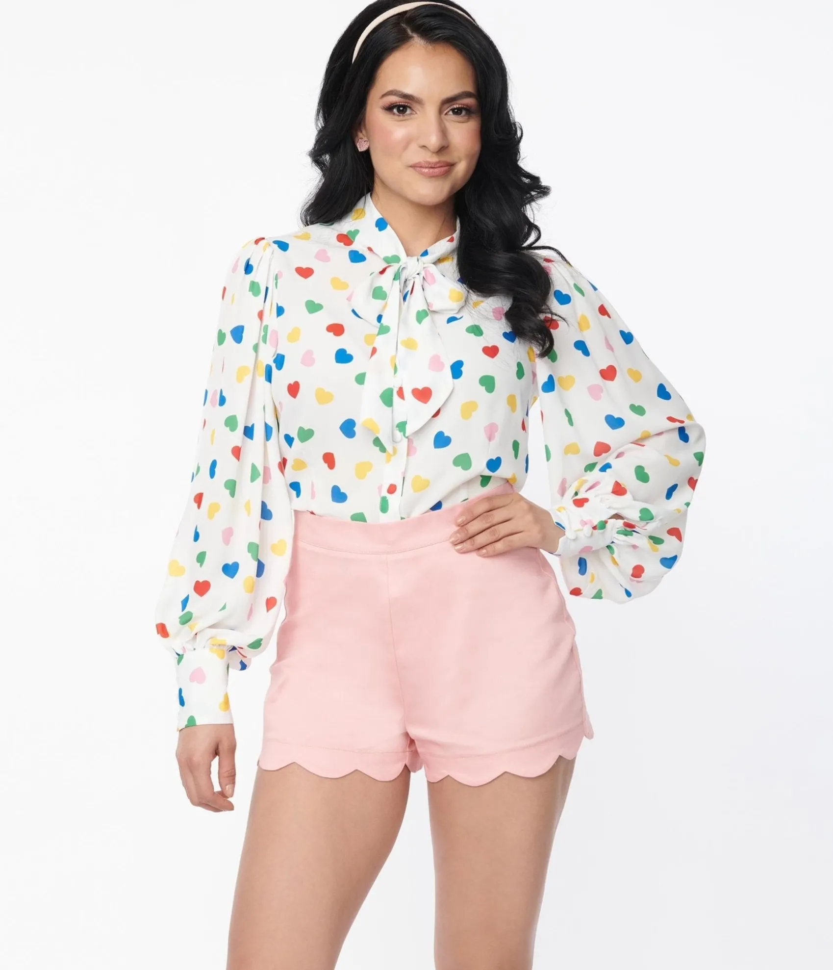 Unique Vintage Pink Scallop Shorts Hot
