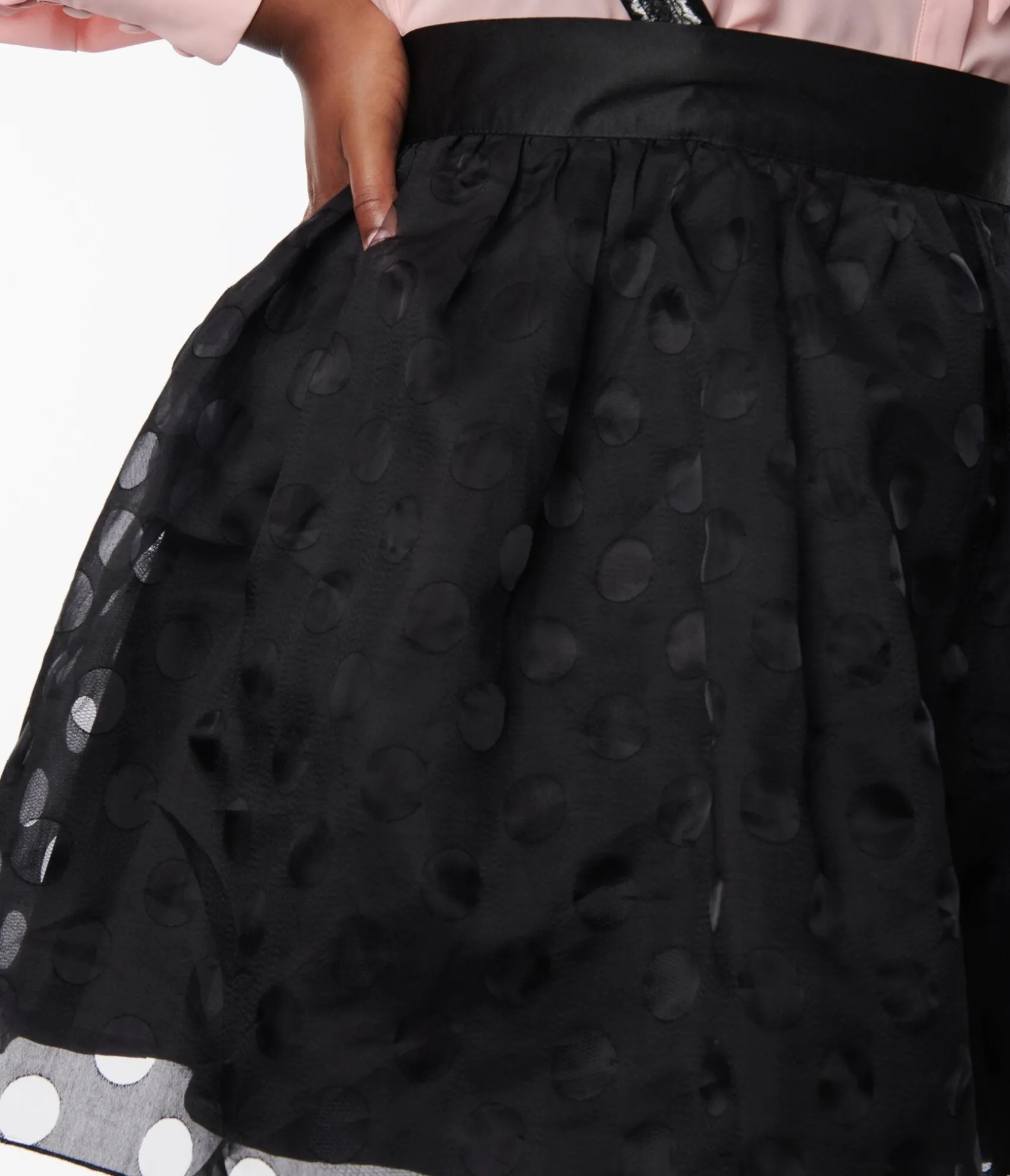 Unique Vintage Plus Size Black Polka Dot Tulle Suspender Mini Skirt Best